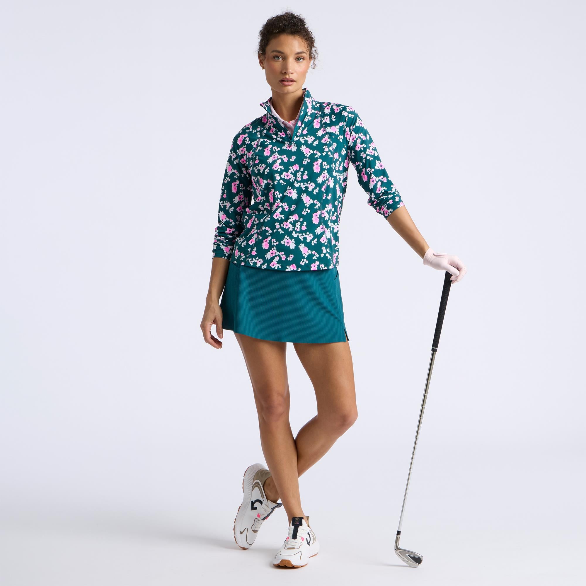 G/FORE Blossom Silky Tech Nylon 1/4 Zip Ladies Golf Pullover