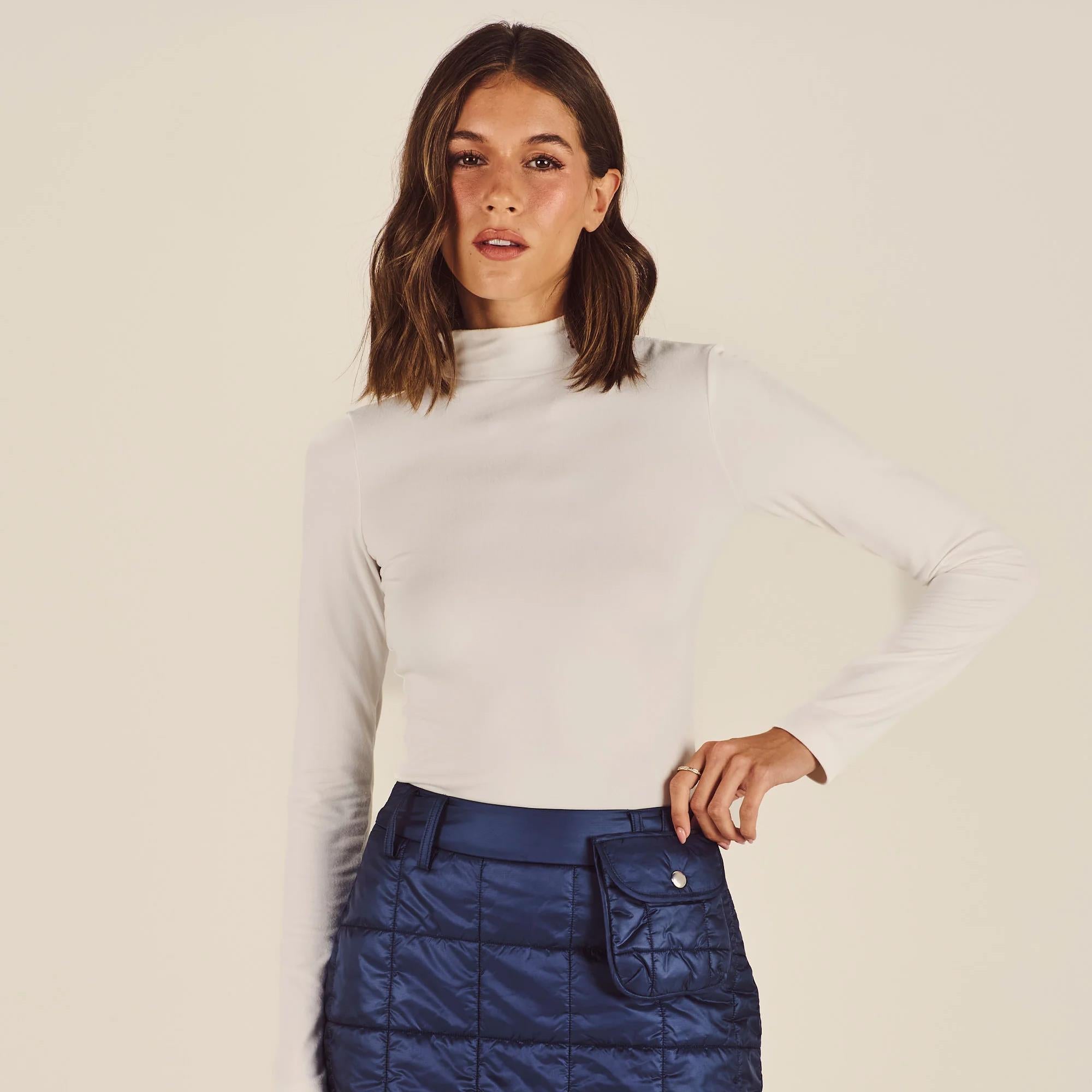 Malbon Golf Rally Ladies Mockneck Sugar Swizzle