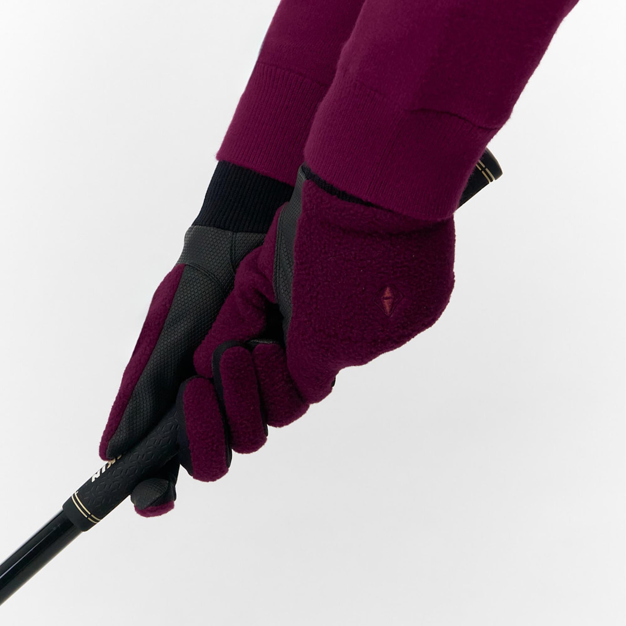 Pure Golf Glacier Fleece Ladies Golf Gloves Morello Cherry