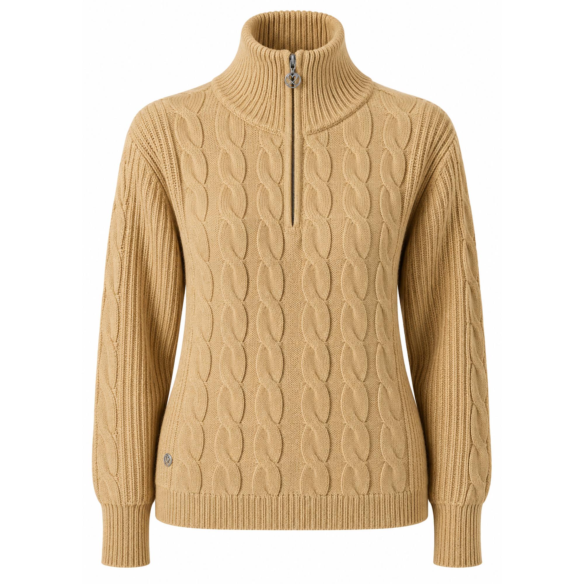 Daily Sports Cable Knit Ladies Lined Golf Pullover Bark