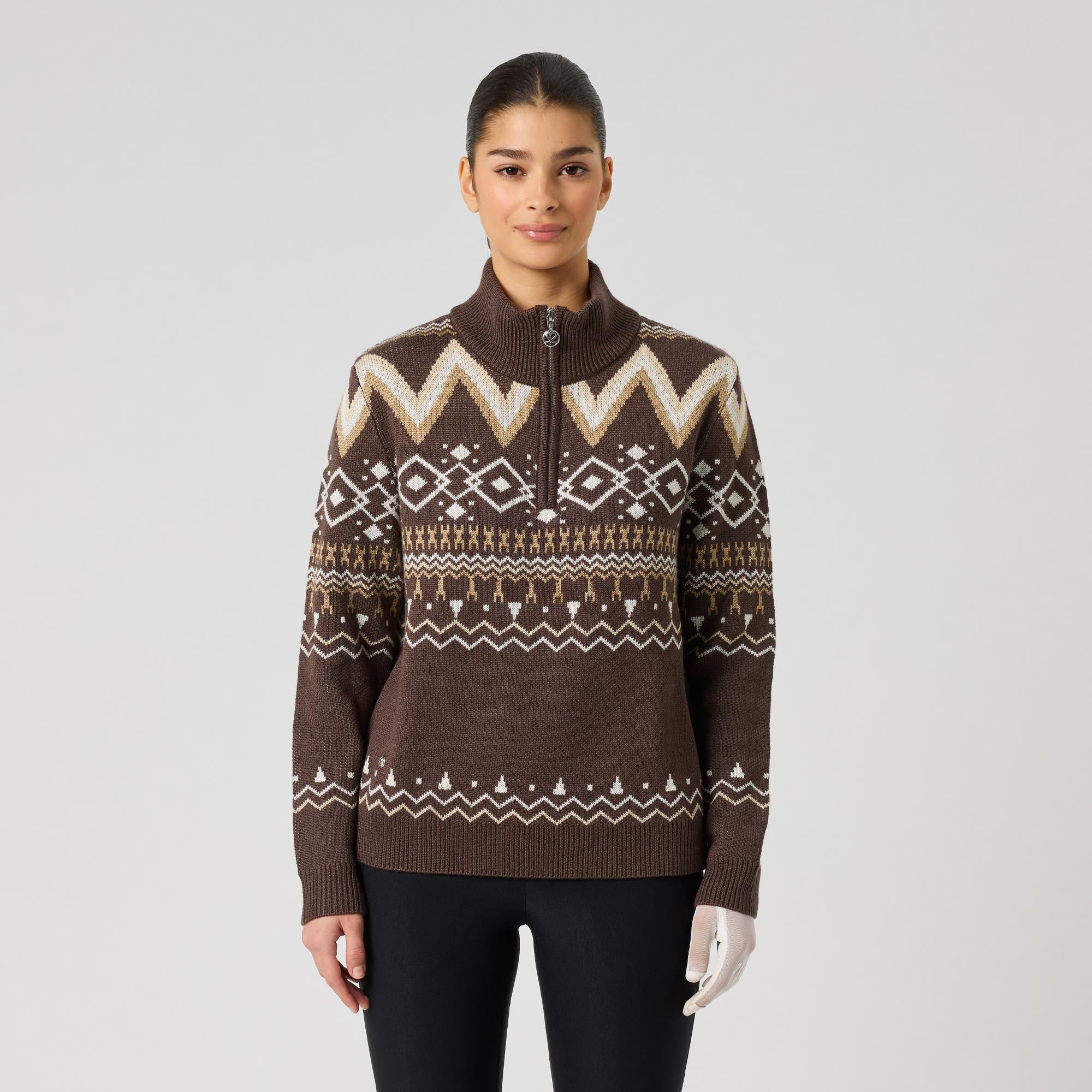 Daily Sports Jacquard Ladies Golf Pullover Bark