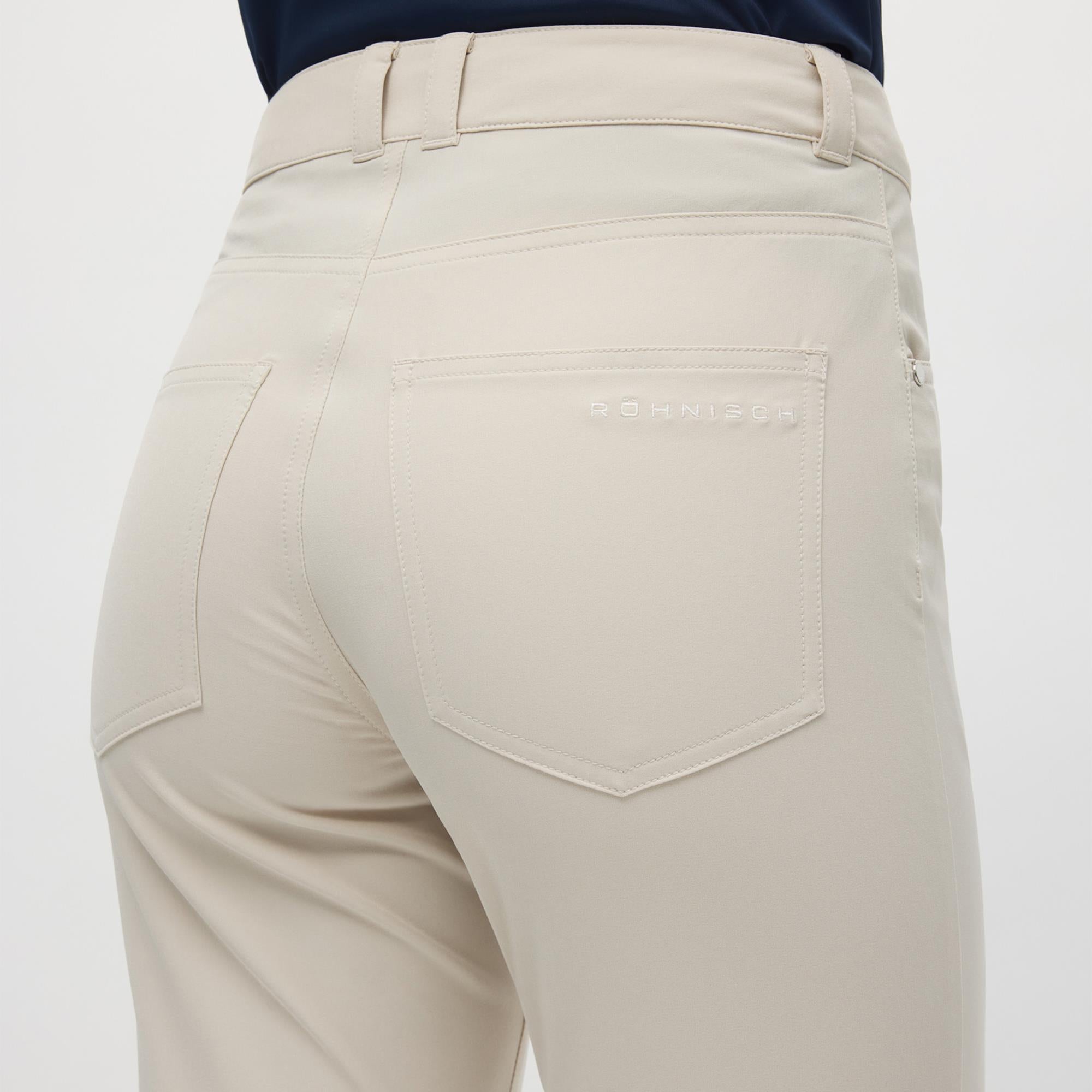 Rohnisch Chie Brushed Ladies Winter Golf Trousers Oatmeal 30 Inch