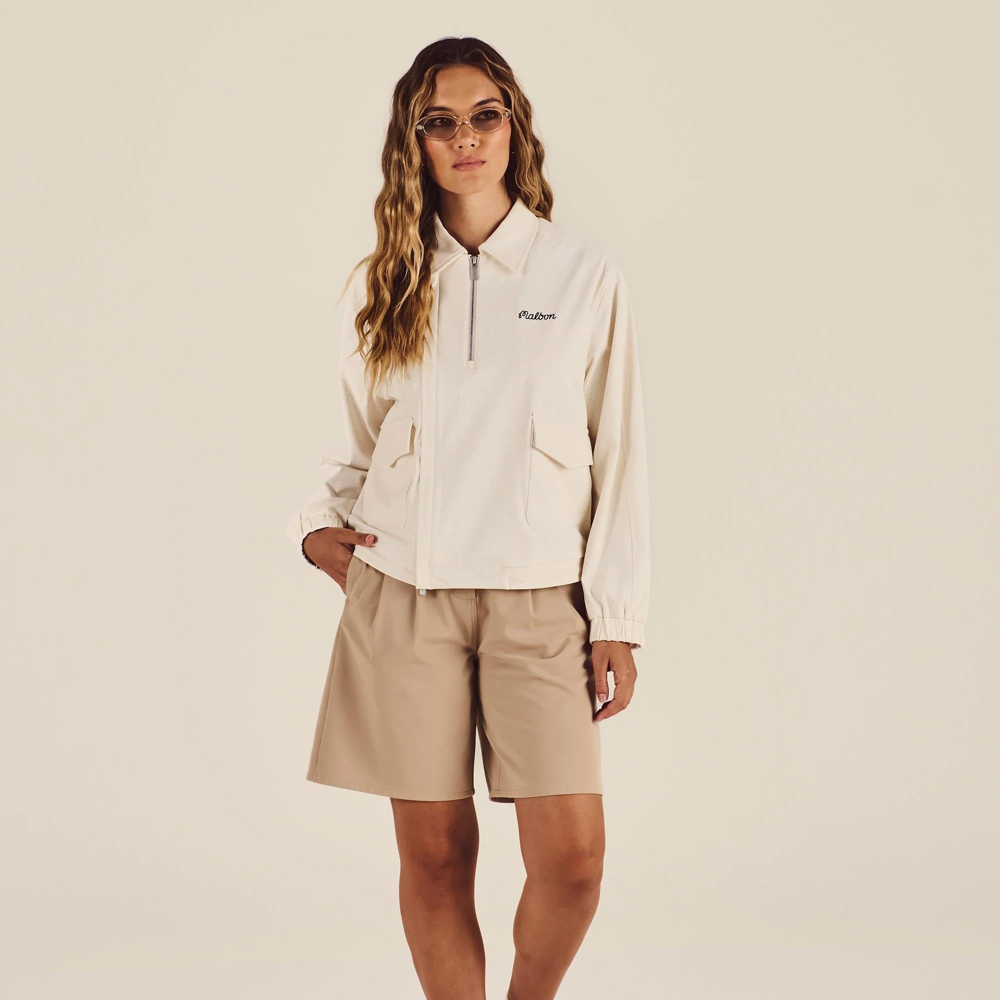 Malbon Golf Womens Kade Jacket Ivory