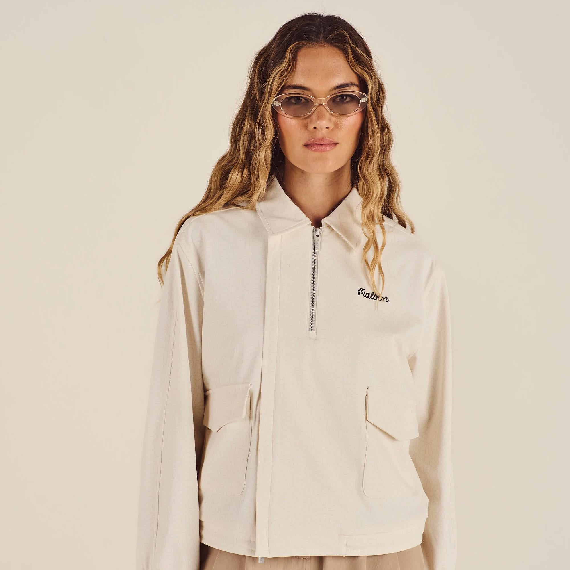 Malbon Golf Womens Kade Jacket Ivory