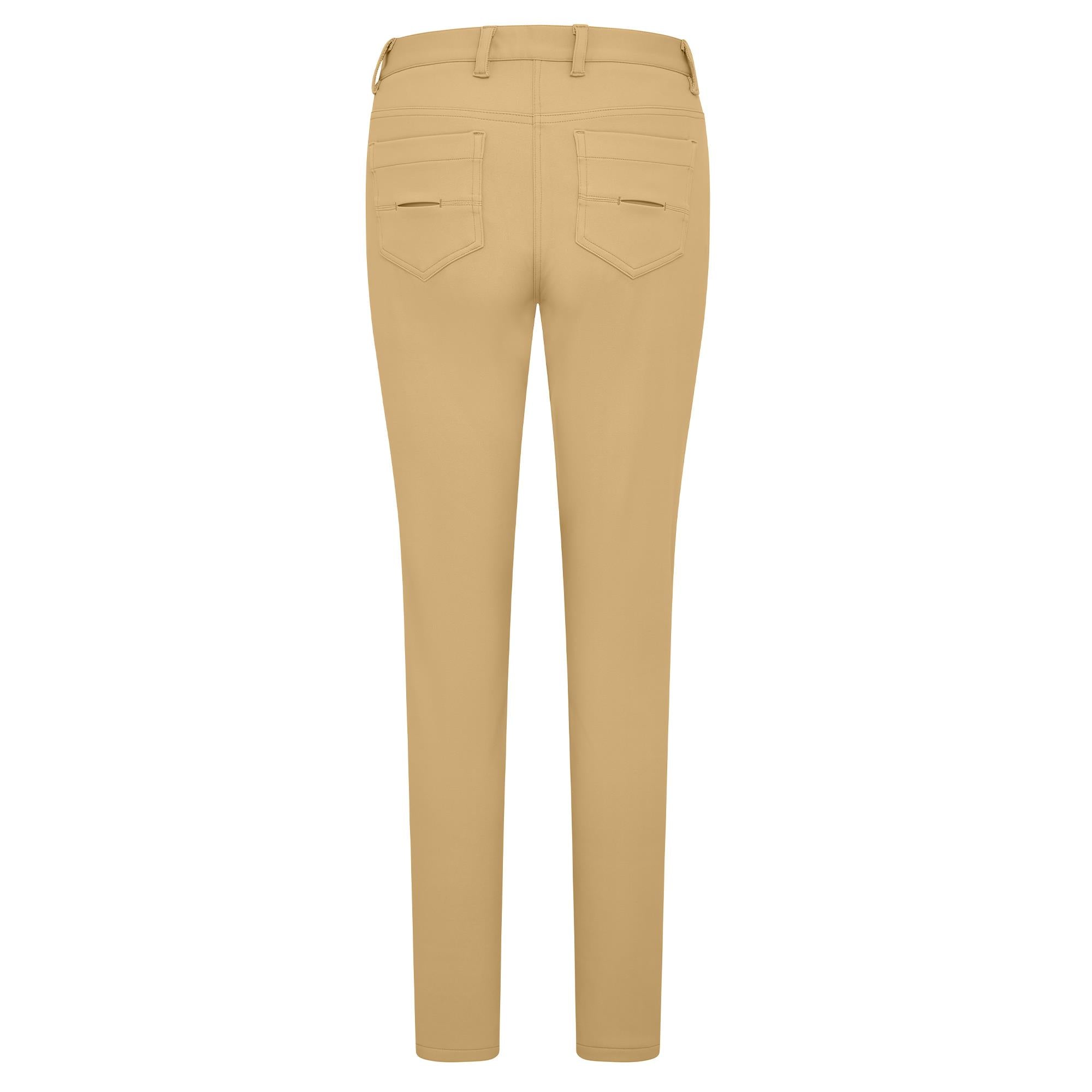 Swing Out Sister Elsa Button & Fly Ladies Winter Golf Trousers Caramel Latte 29 Inch leg