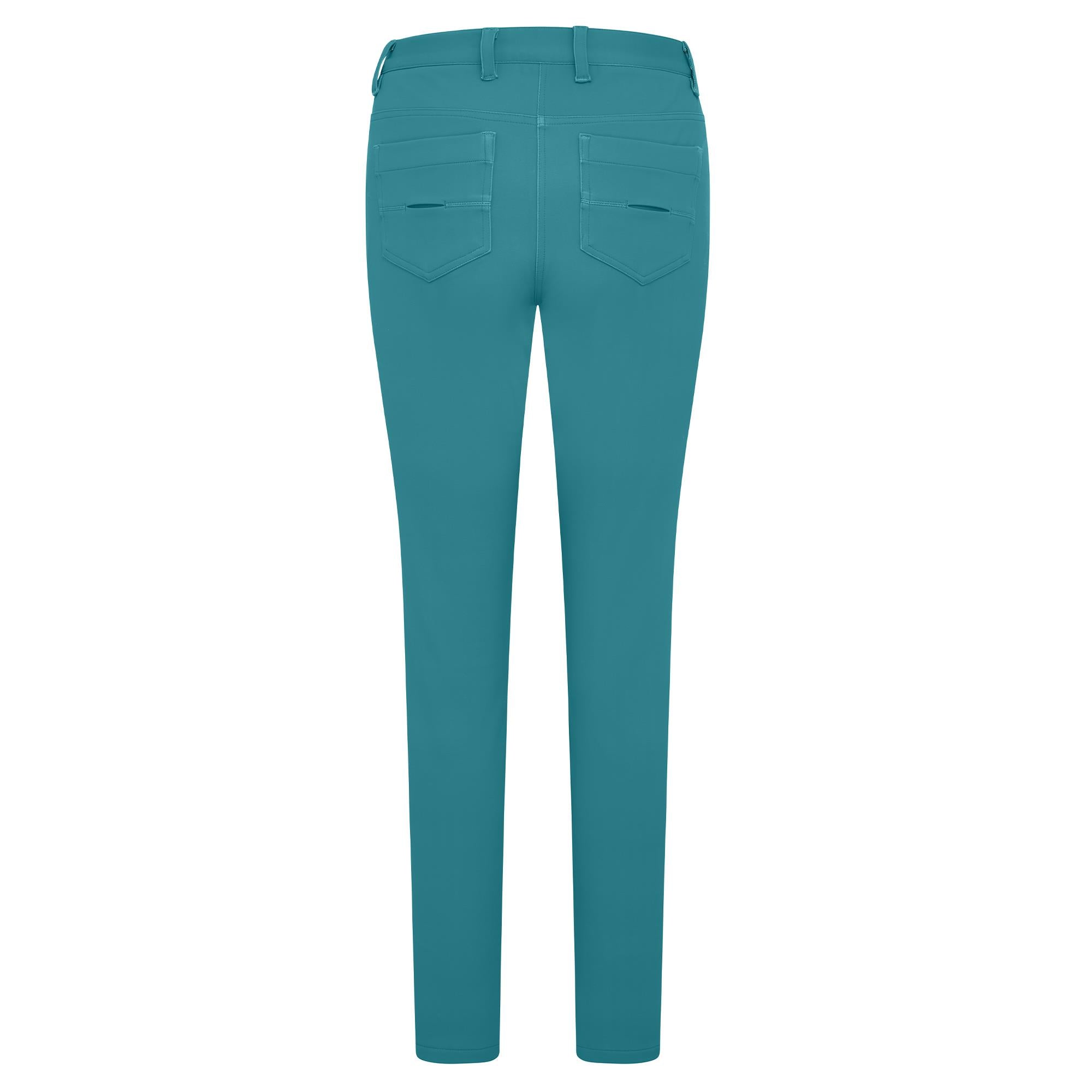 Swing Out Sister Elsa Button & Fly Ladies Winter Golf Trousers Crystal Teal 29 Inch leg