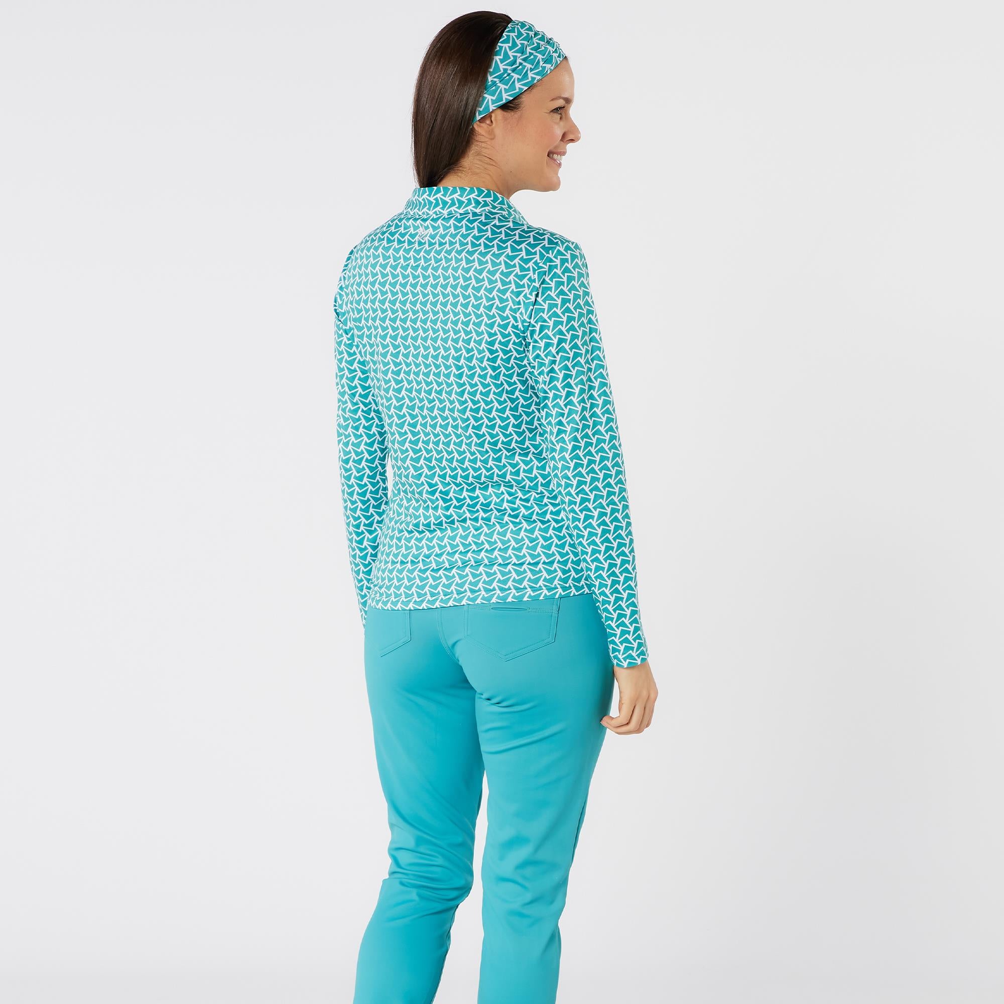 Swing Out Sister Elsa Button & Fly Ladies Winter Golf Trousers Crystal Teal 29 Inch leg