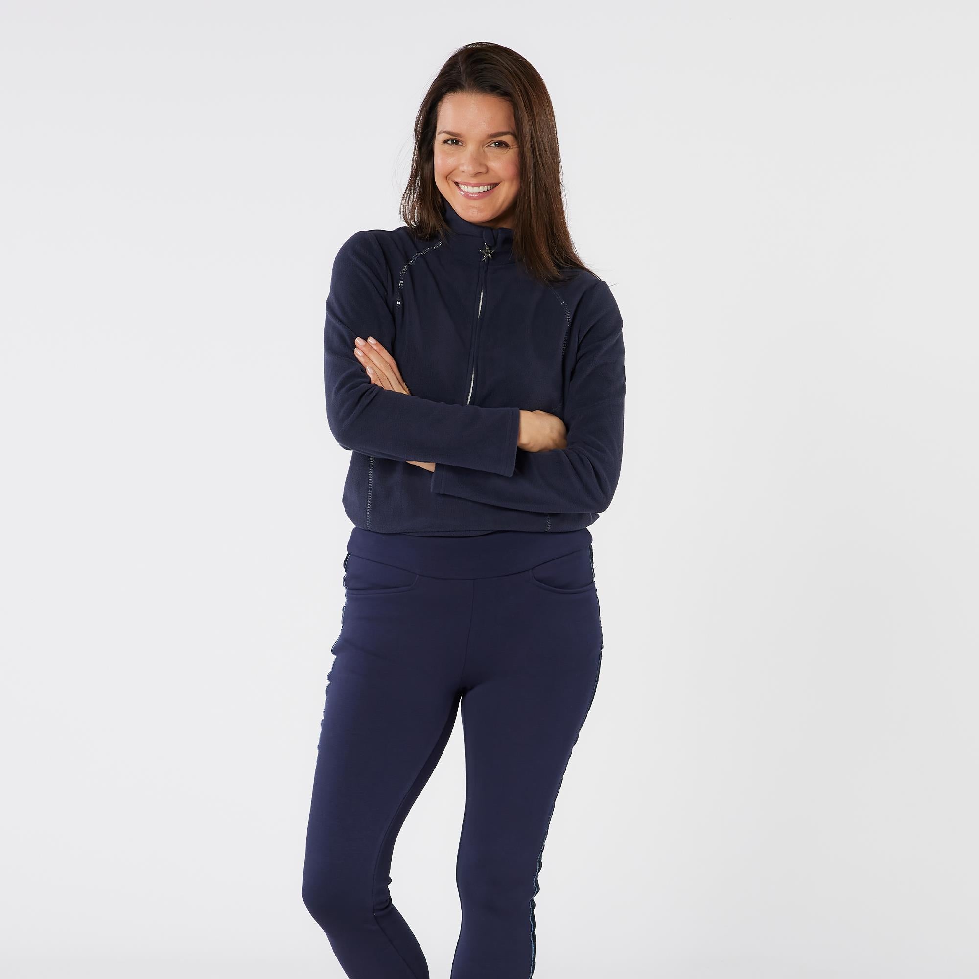 Swing Out Sister Frankie Quarter Zip Ladies Golf Fleece Navy Blazer