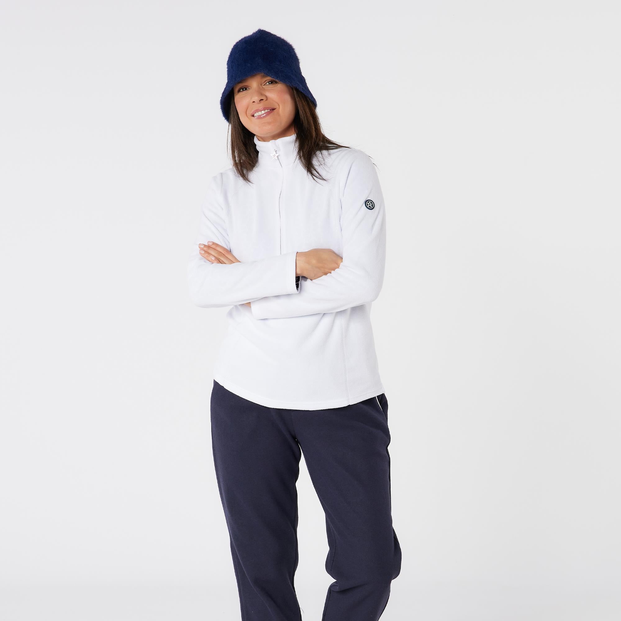 Swing Out Sister Frankie Quarter Zip Ladies Golf Fleece Open White