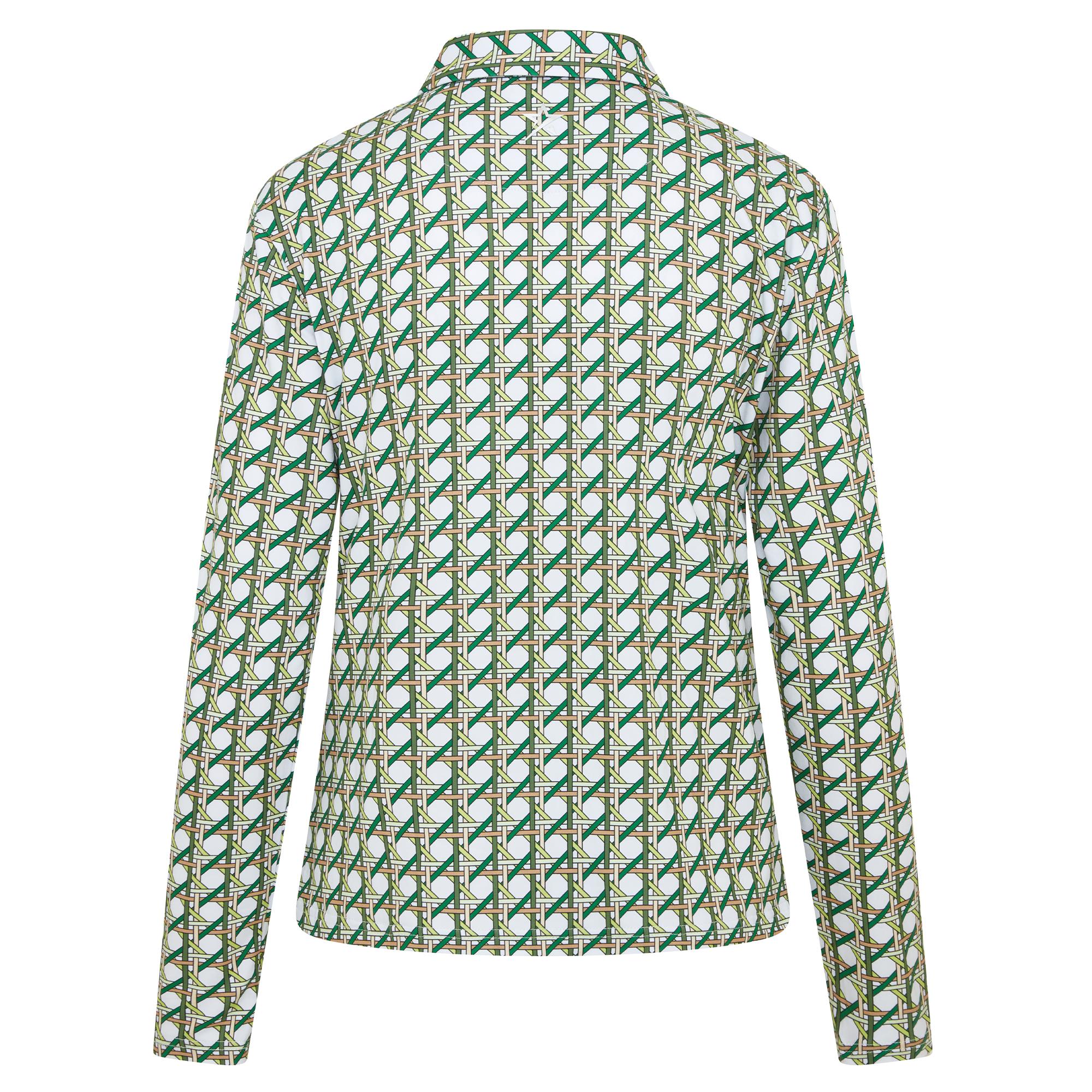 Swing Out Sister Grace Pattern Long Sleeve Ladies Golf Polo Shirt Noughty Green