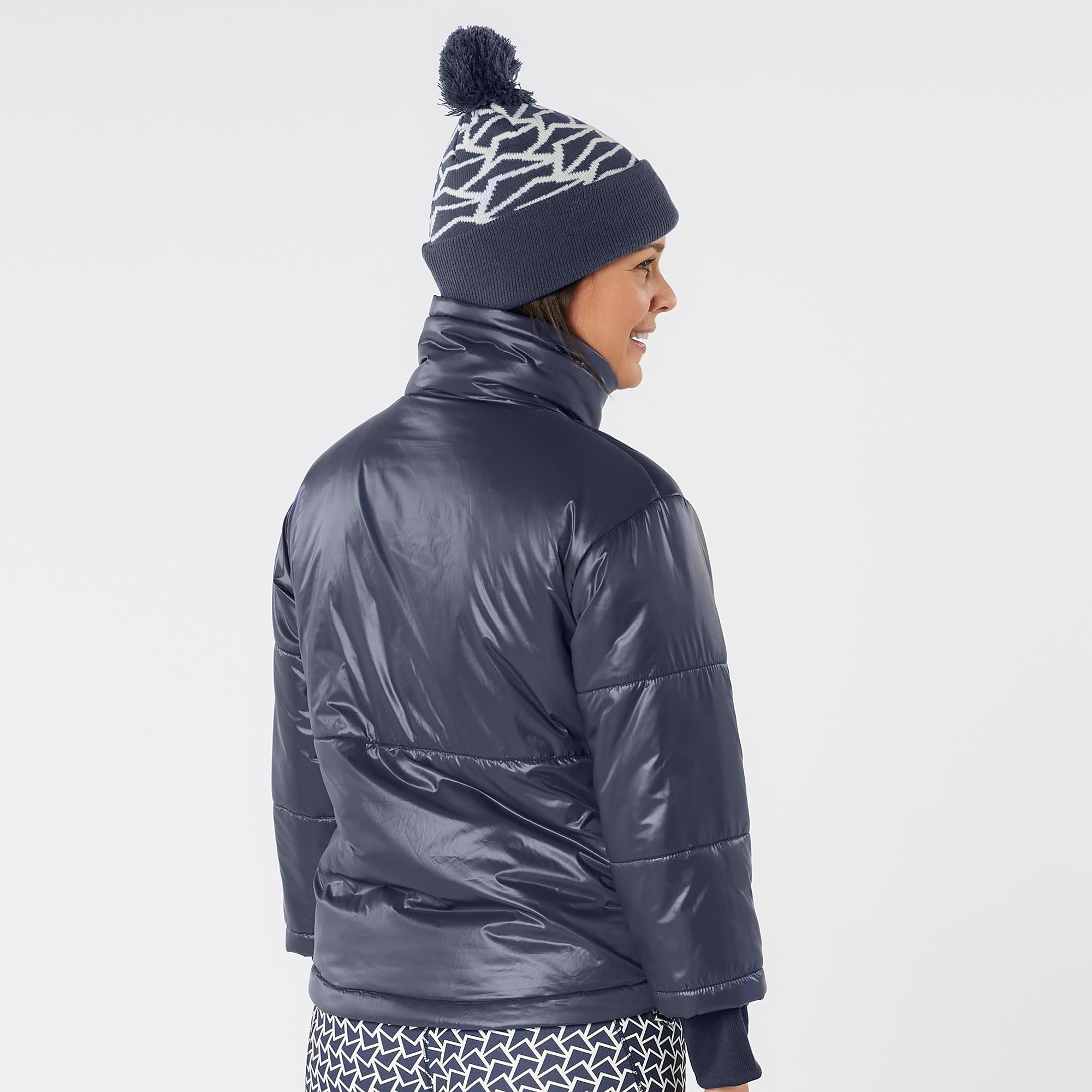 Swing Out Sister Hermione Pattern Bobble Beanie Megabyte Navy