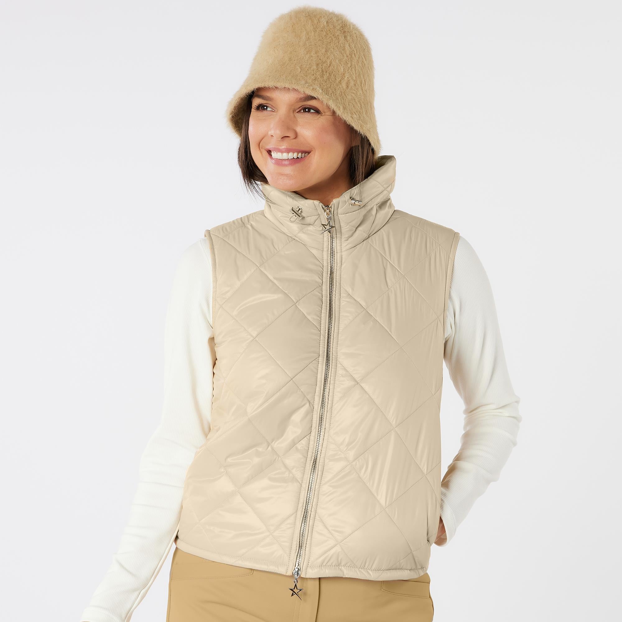 Swing Out Sister Maria Active Ladies Golf Vest Parchment Powder