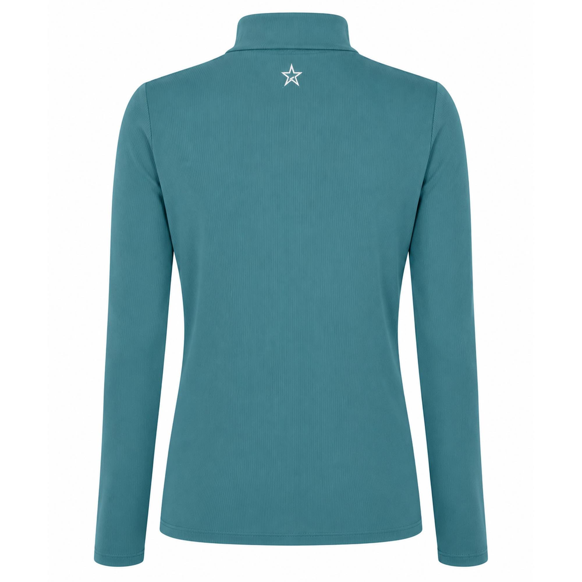 Swing Out Sister Natasha Ribbed Ladies Golf Roll Neck Crystal Teal