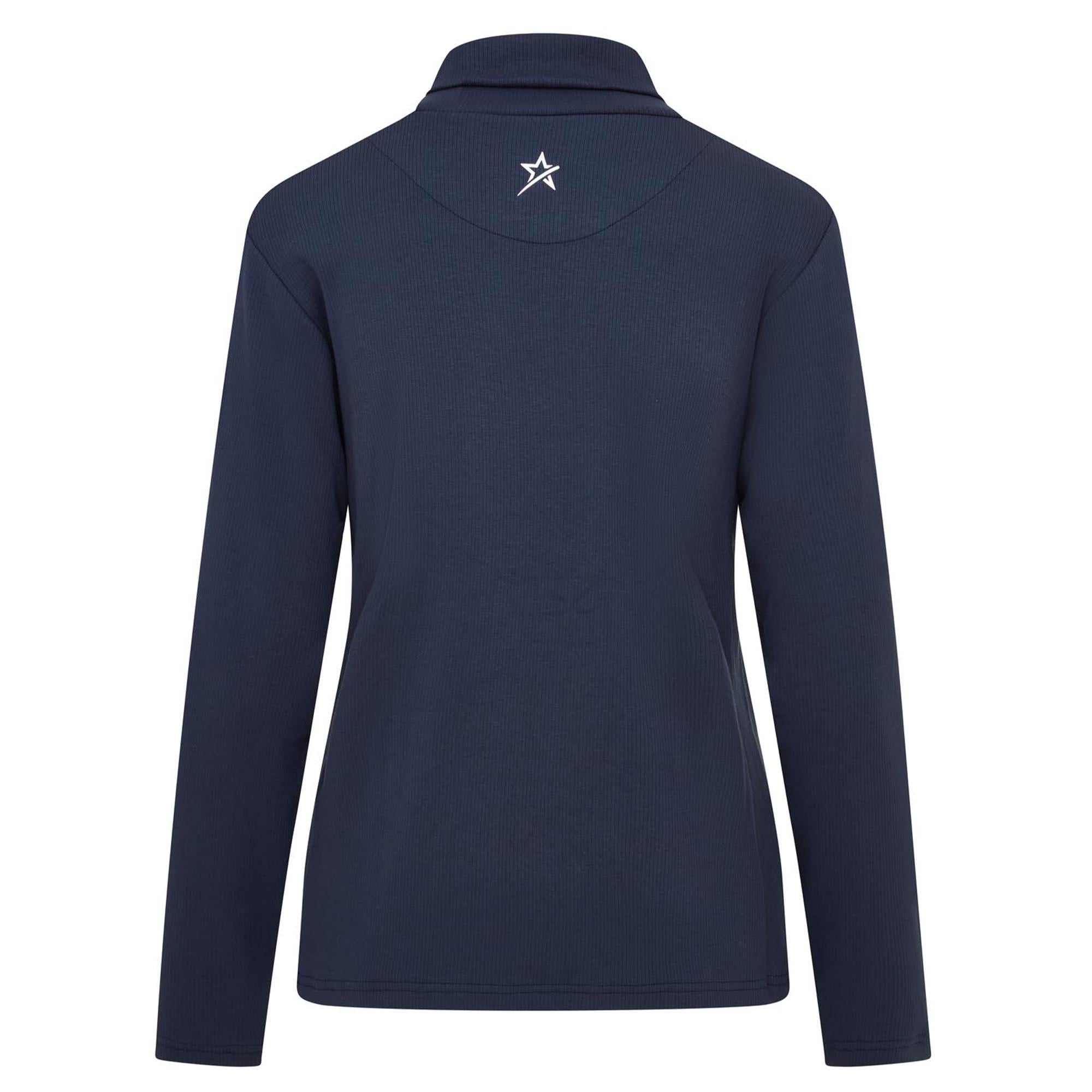 Swing Out Sister Natasha Ribbed Ladies Golf Roll Neck Navy Blazer