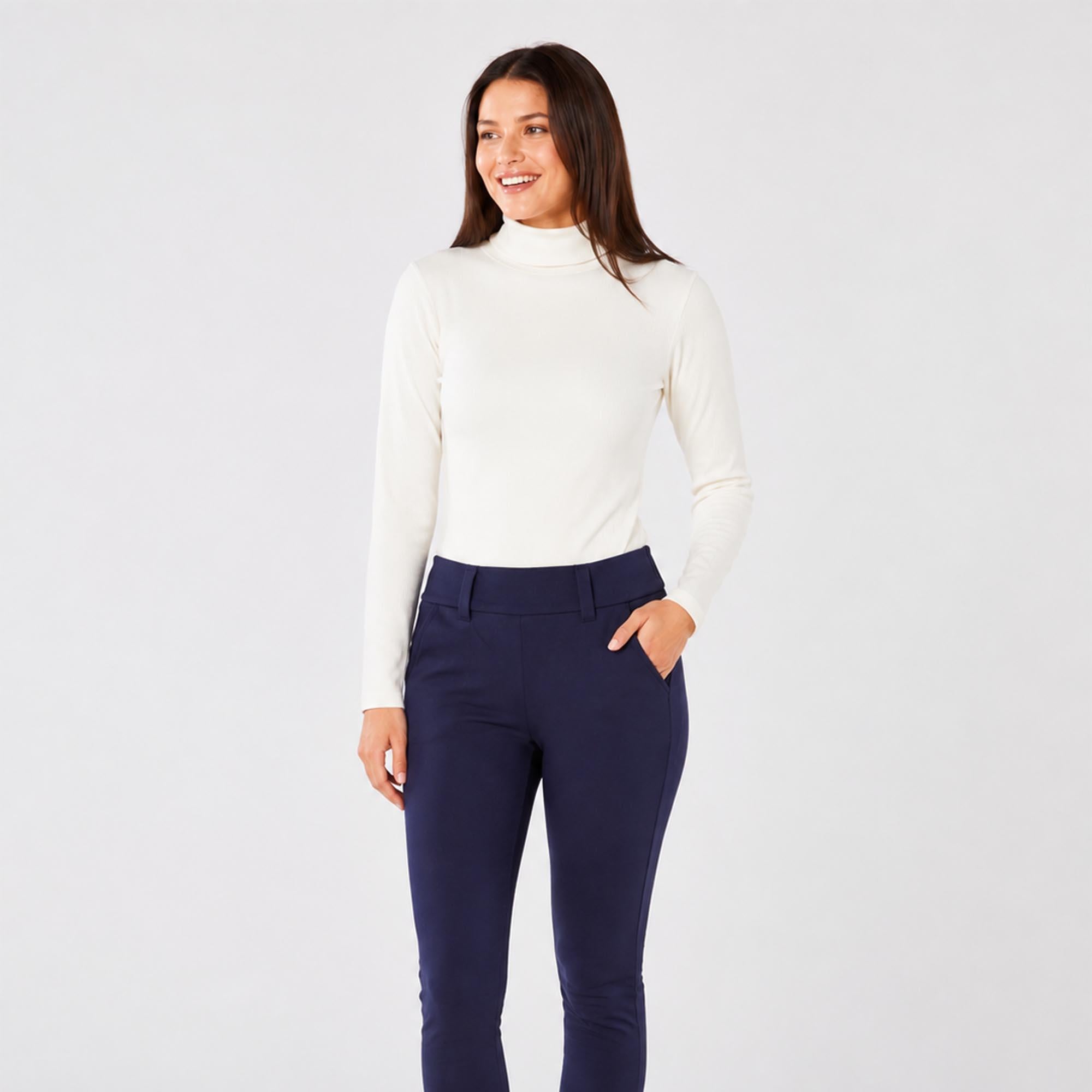 Swing Out Sister Natasha Ribbed Ladies Golf Roll Neck Optic White
