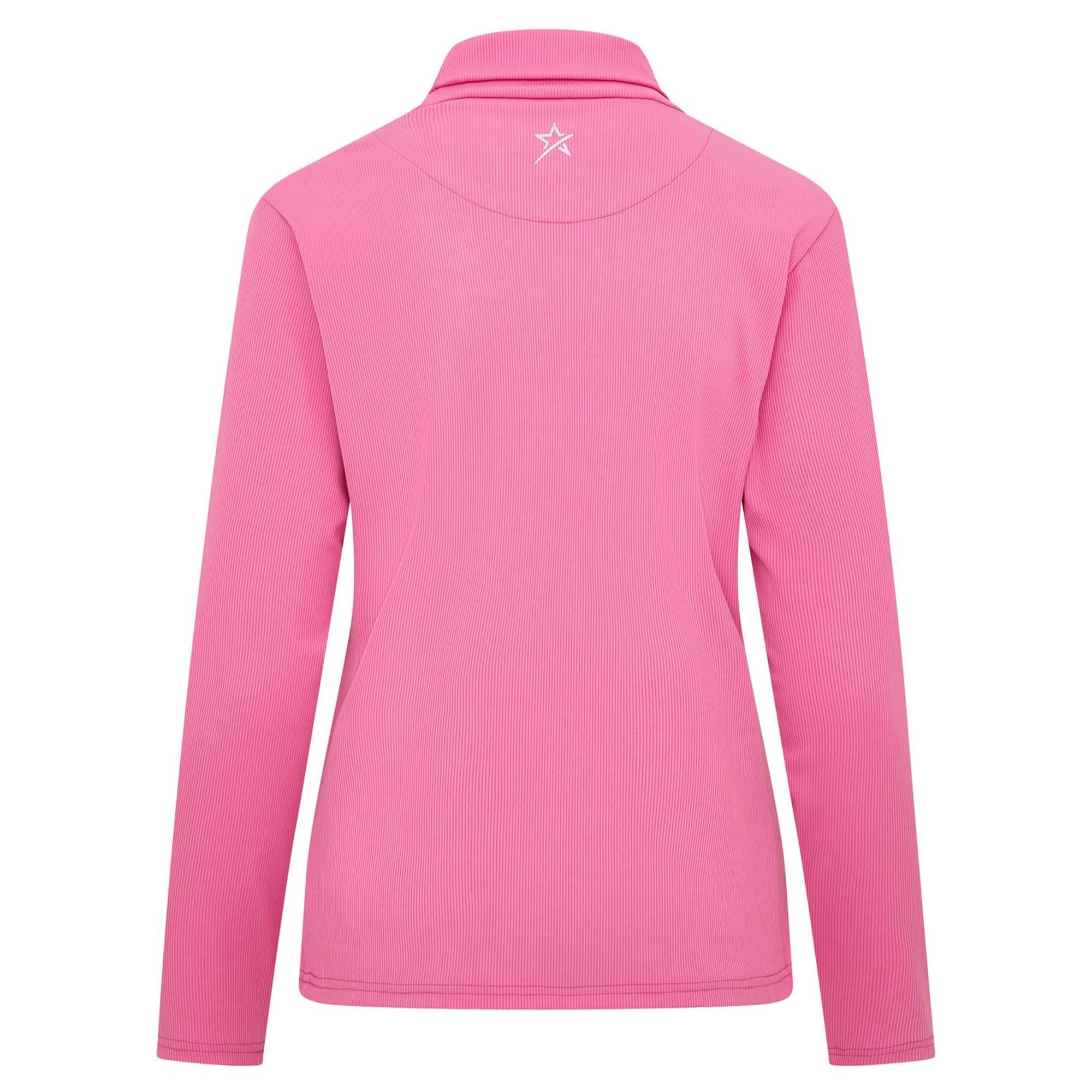 Swing Out Sister Natasha Ribbed Ladies Golf Roll Neck Super Pink