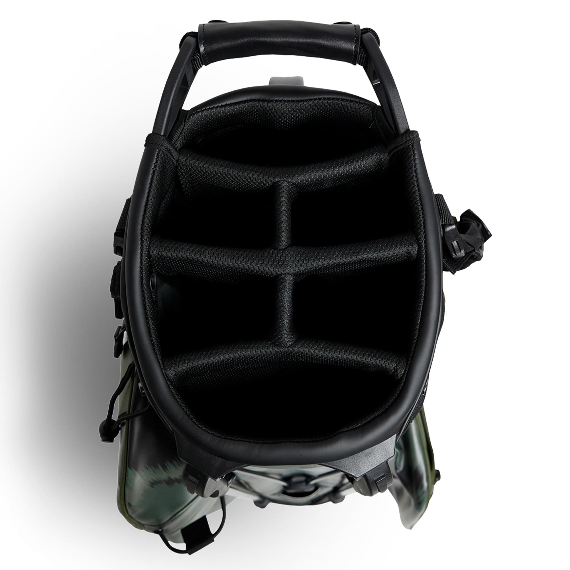 Top view showing club sections of J.Lindeberg Play Golf Stand Bag