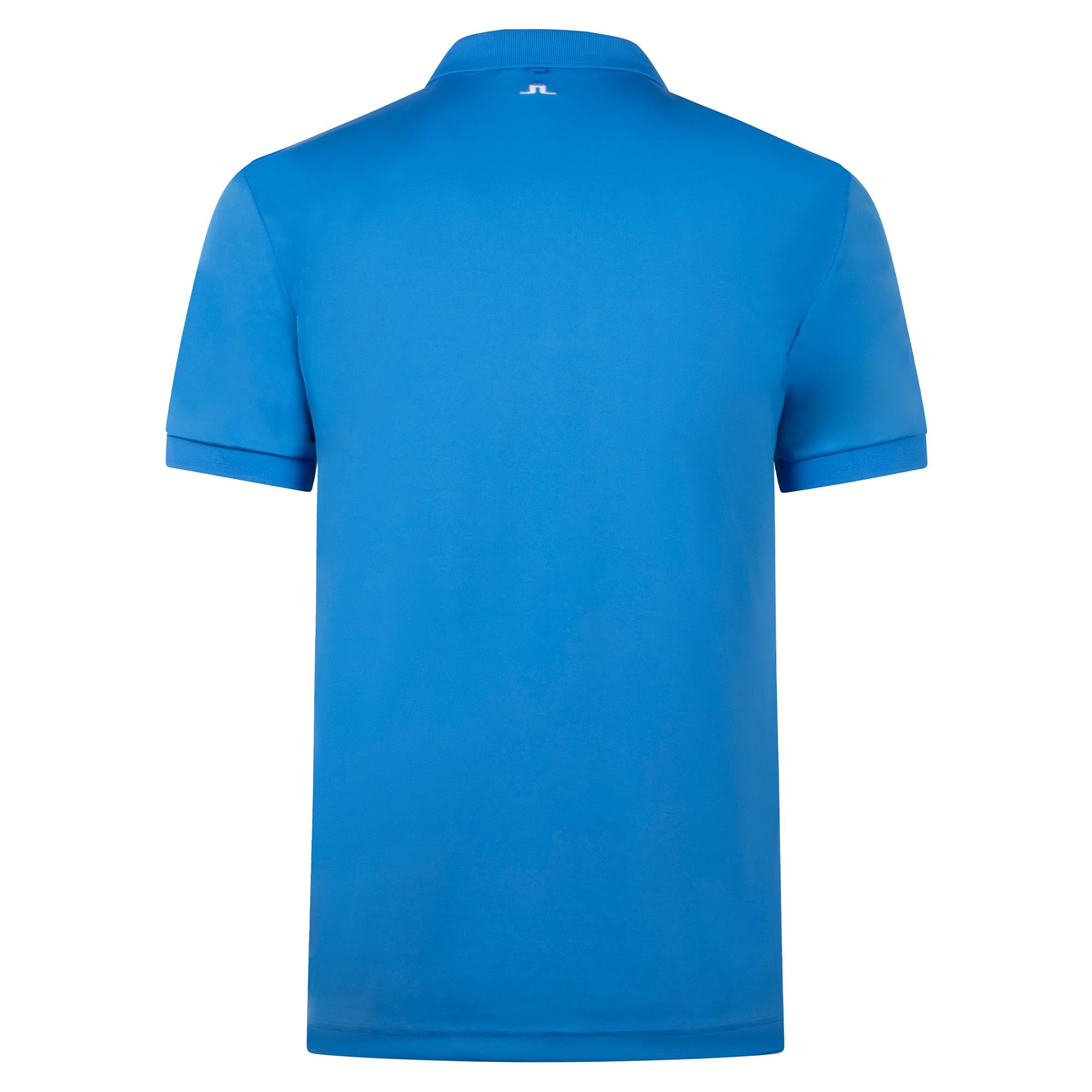 Back product view of J.Lindeberg Tour Tech Men’s Golf Polo – Sonic Blue