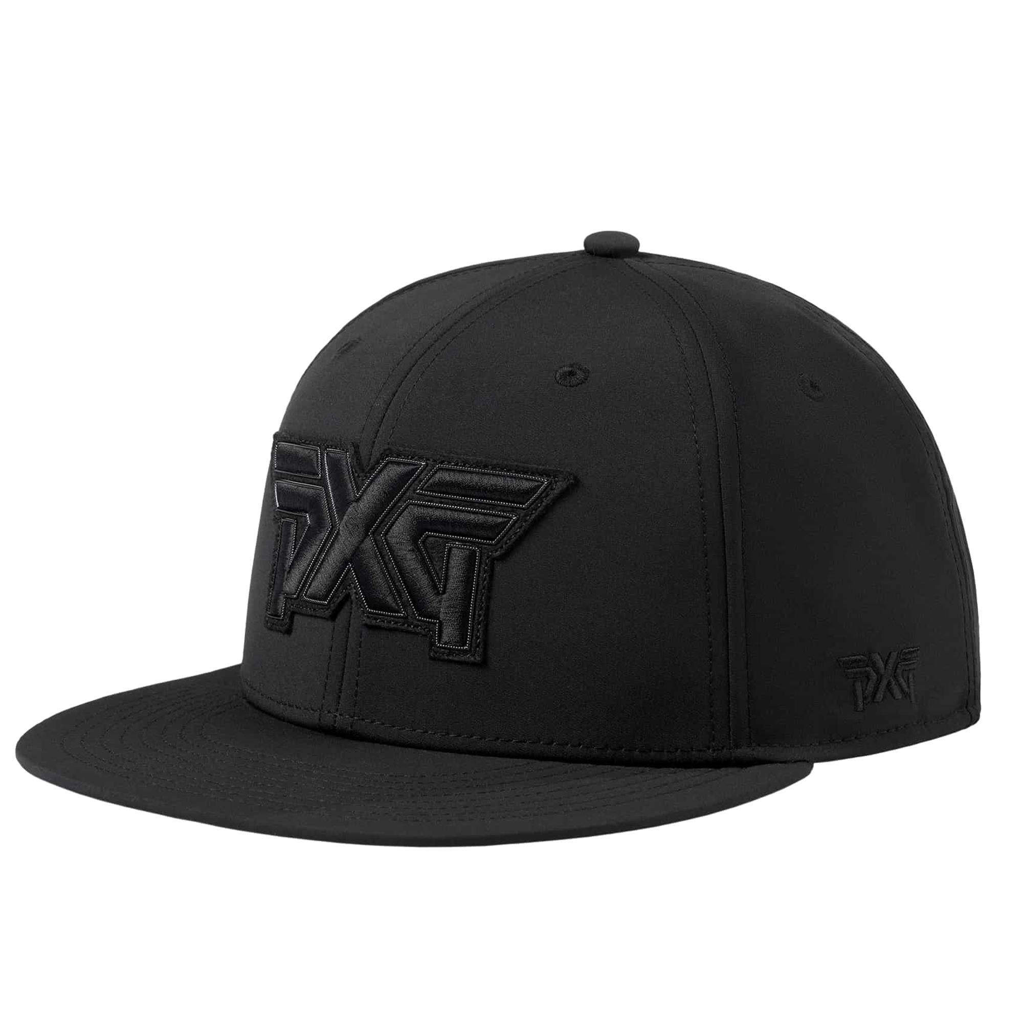 PXG Darkness 6-Panel Snapback – Black Golf Cap Angled View
