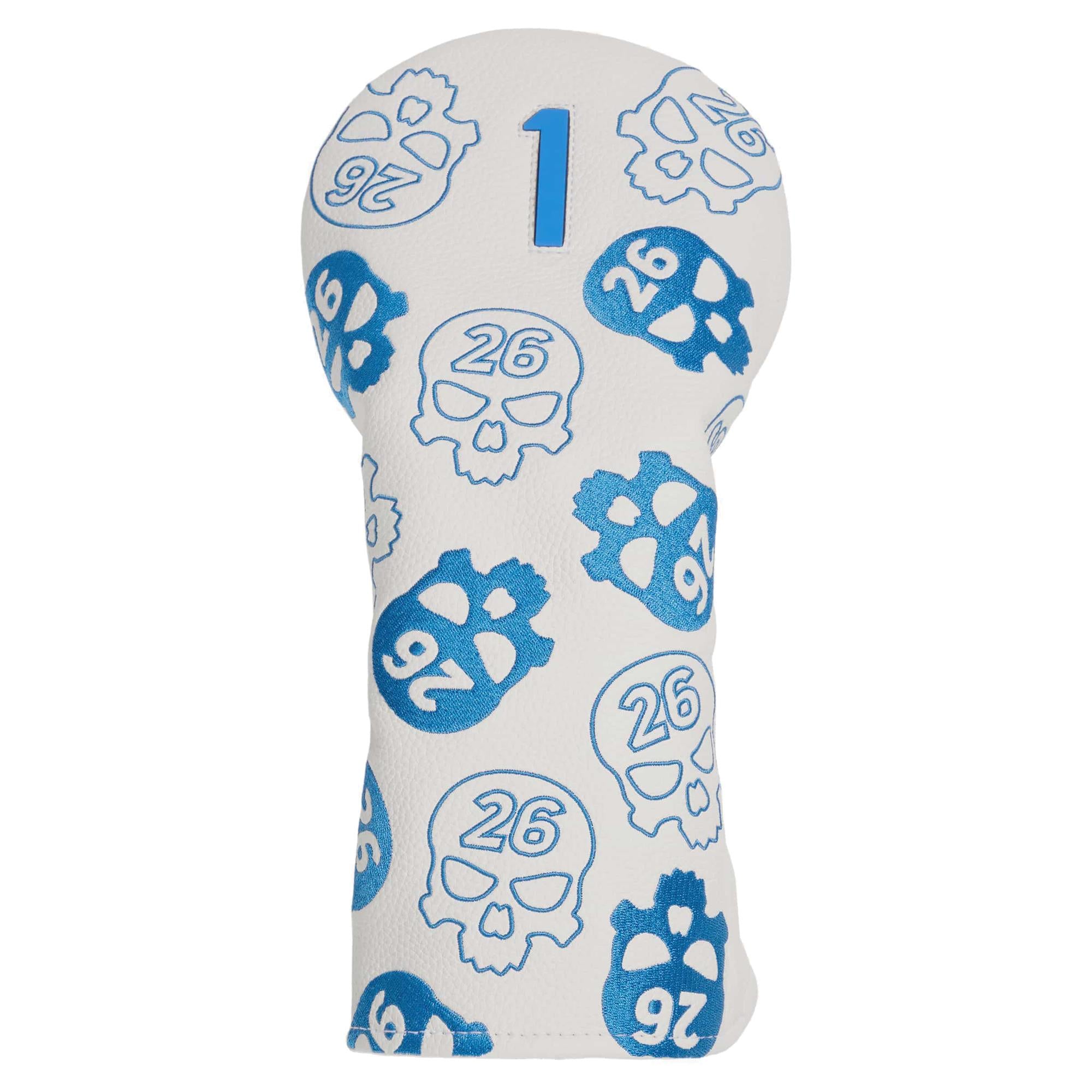 PXG Darkness Driver Headcover – Front View, White & Blue
