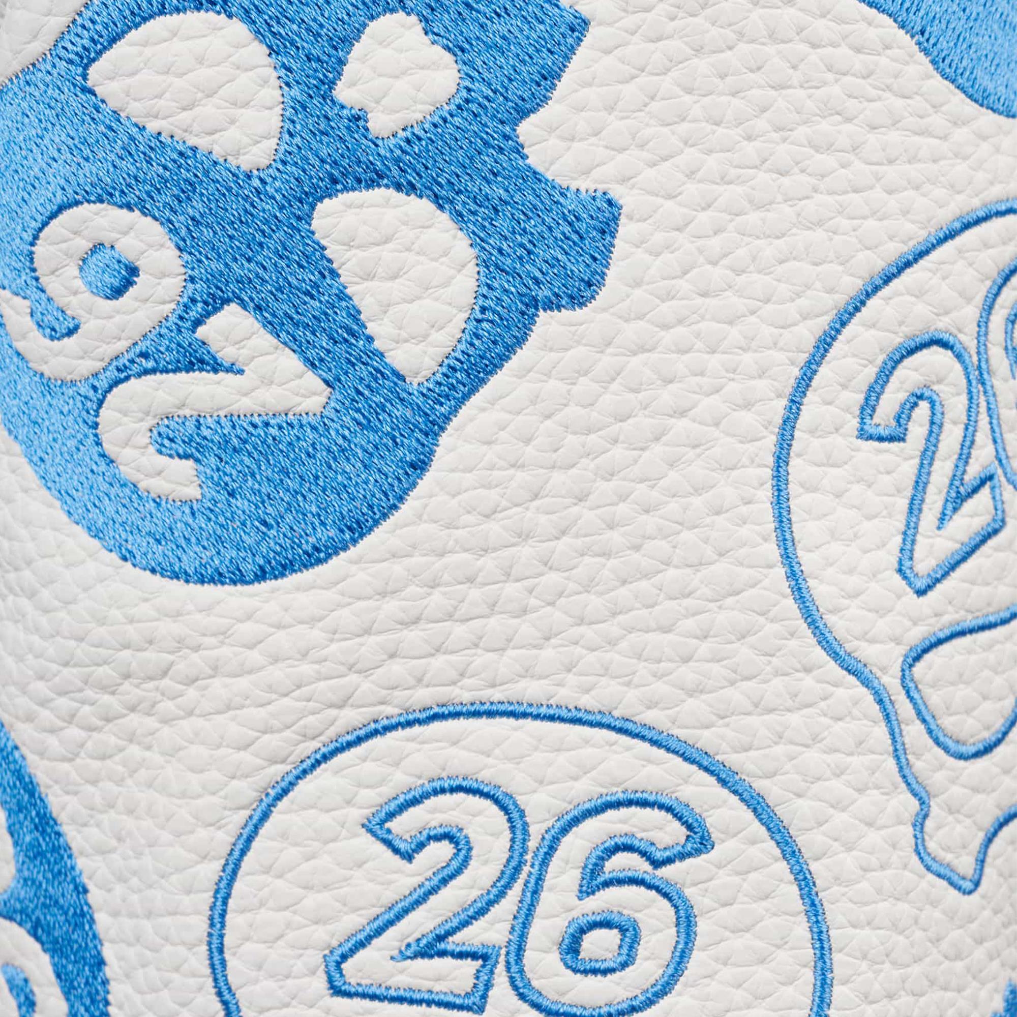 Detailed View of PXG Darkness Driver Headcover Pattern, White & Blue
