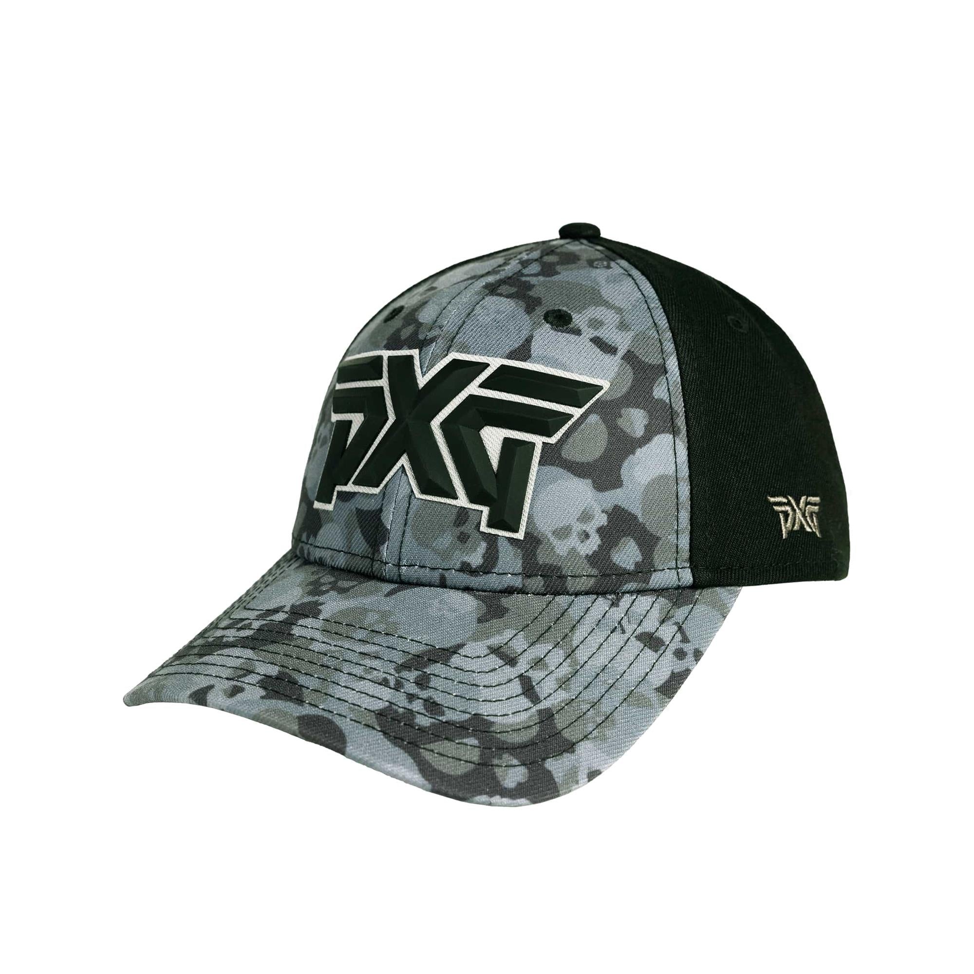 PXG Darkness Skull Camo 9FORTY Golf Cap – Angled Front View