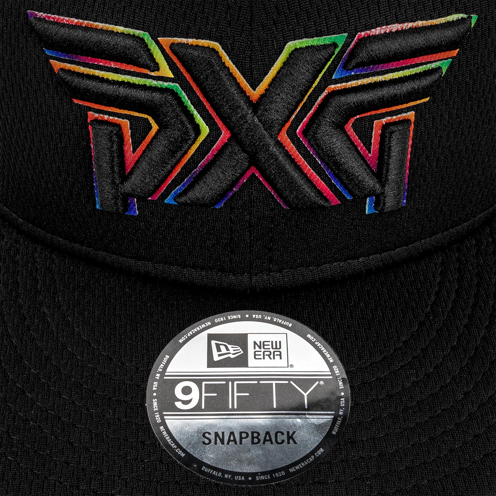 Close-up of PXG Outline Logo on 9FIFTY Snapback Cap
