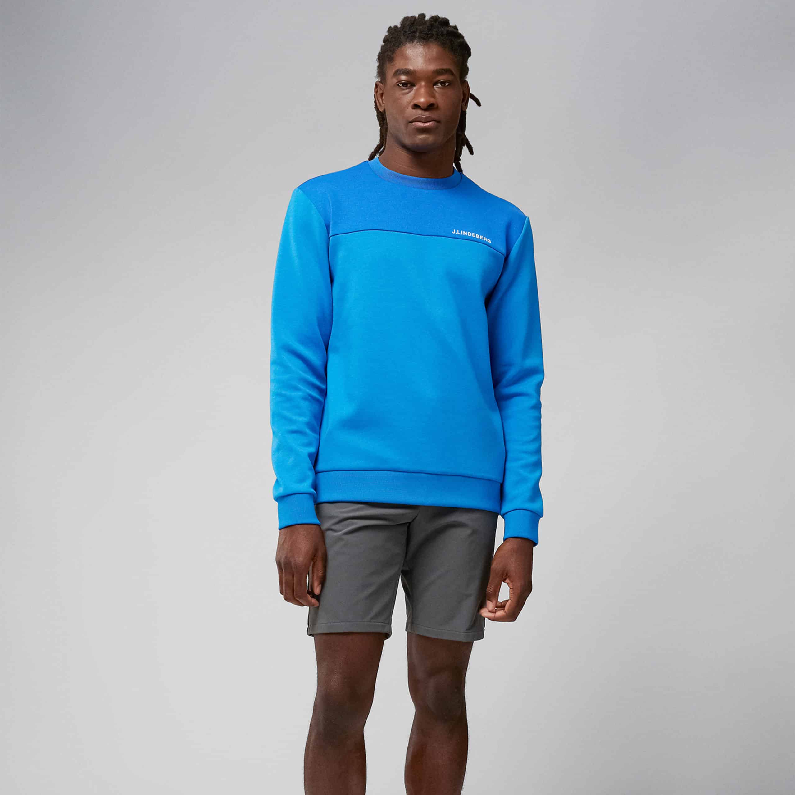 J Lindeberg Jeff Crew Neck Direction Blue