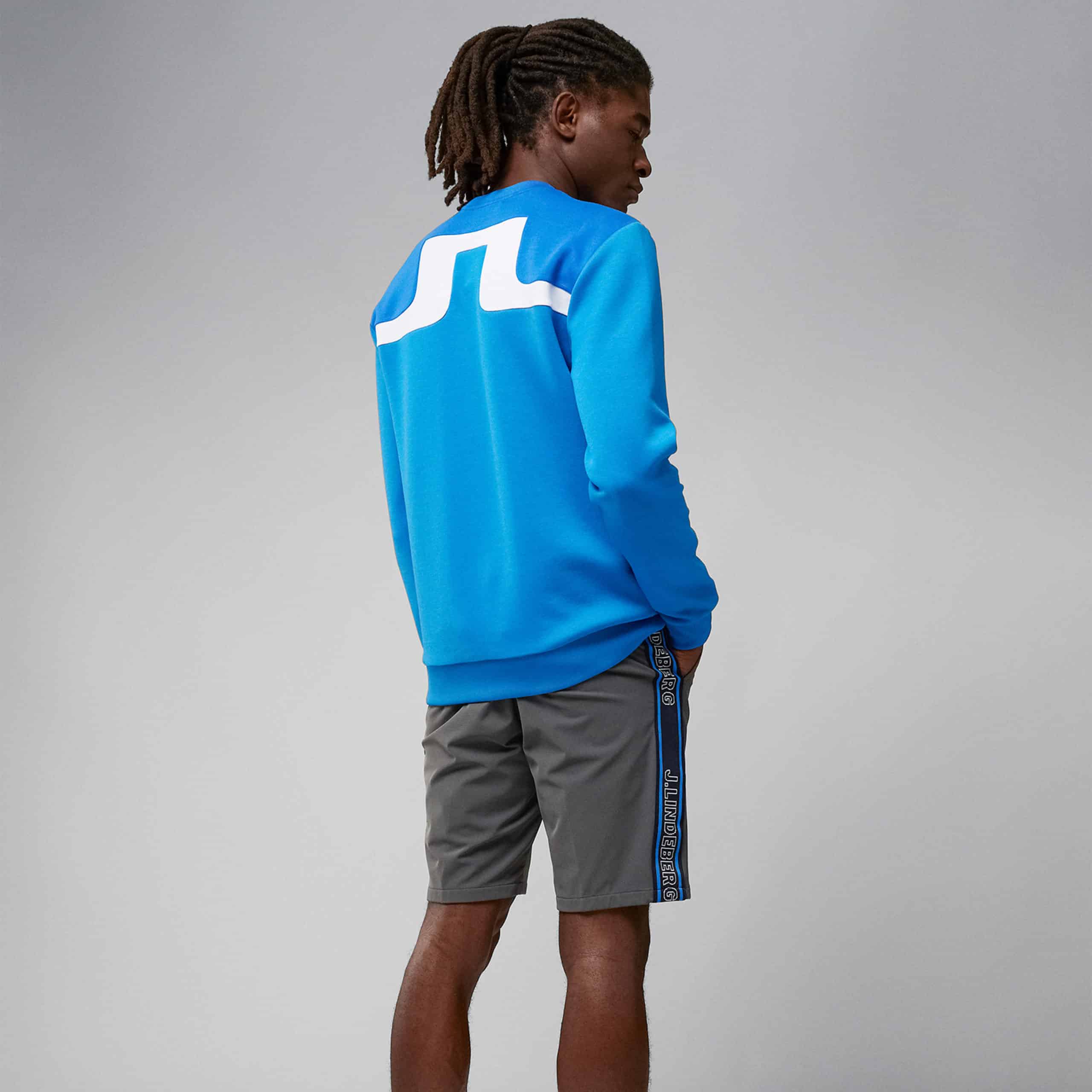 J Lindeberg Jeff Crew Neck Direction Blue