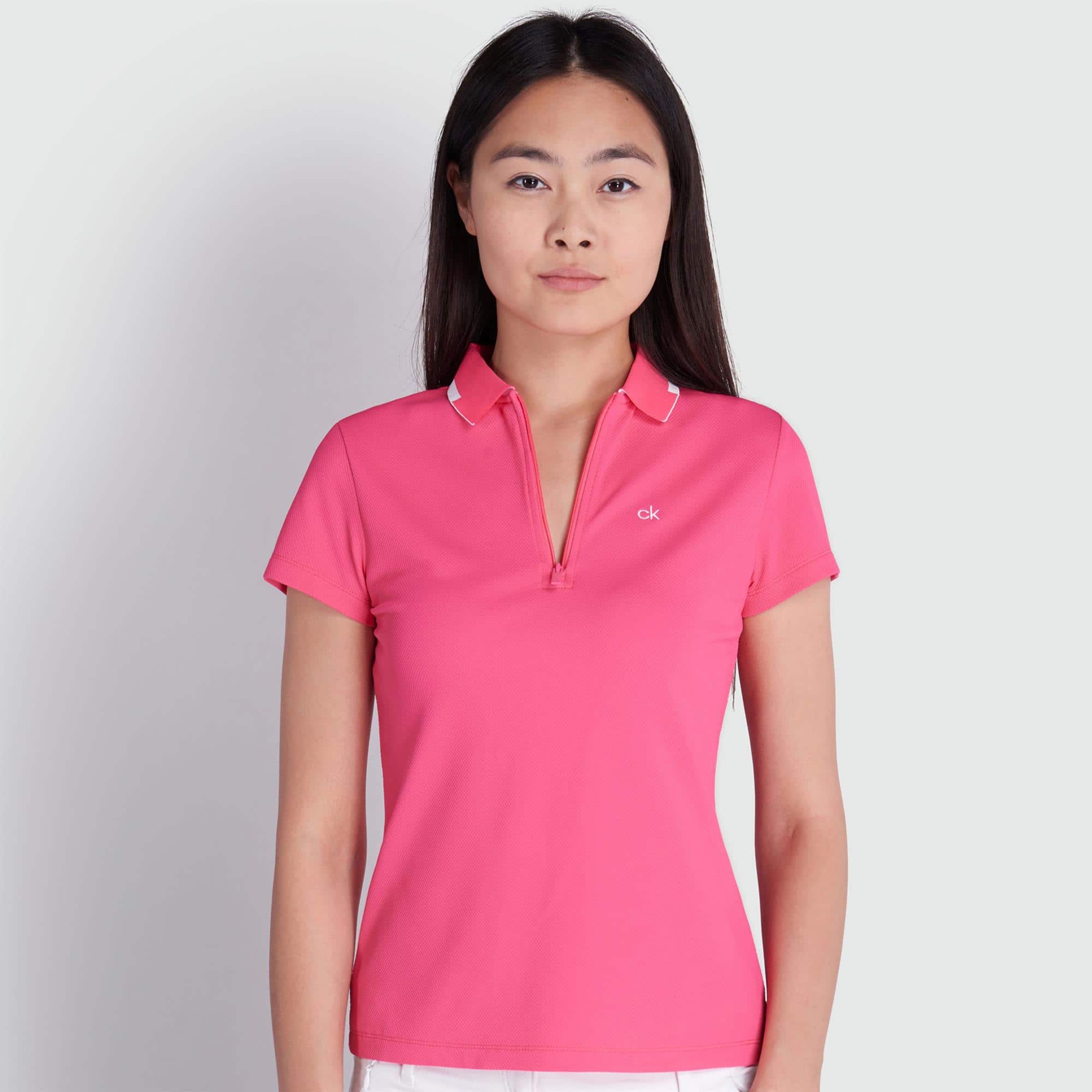 Camisa Polo Calvin Klein Liquid Touch Rosa no Shoptime