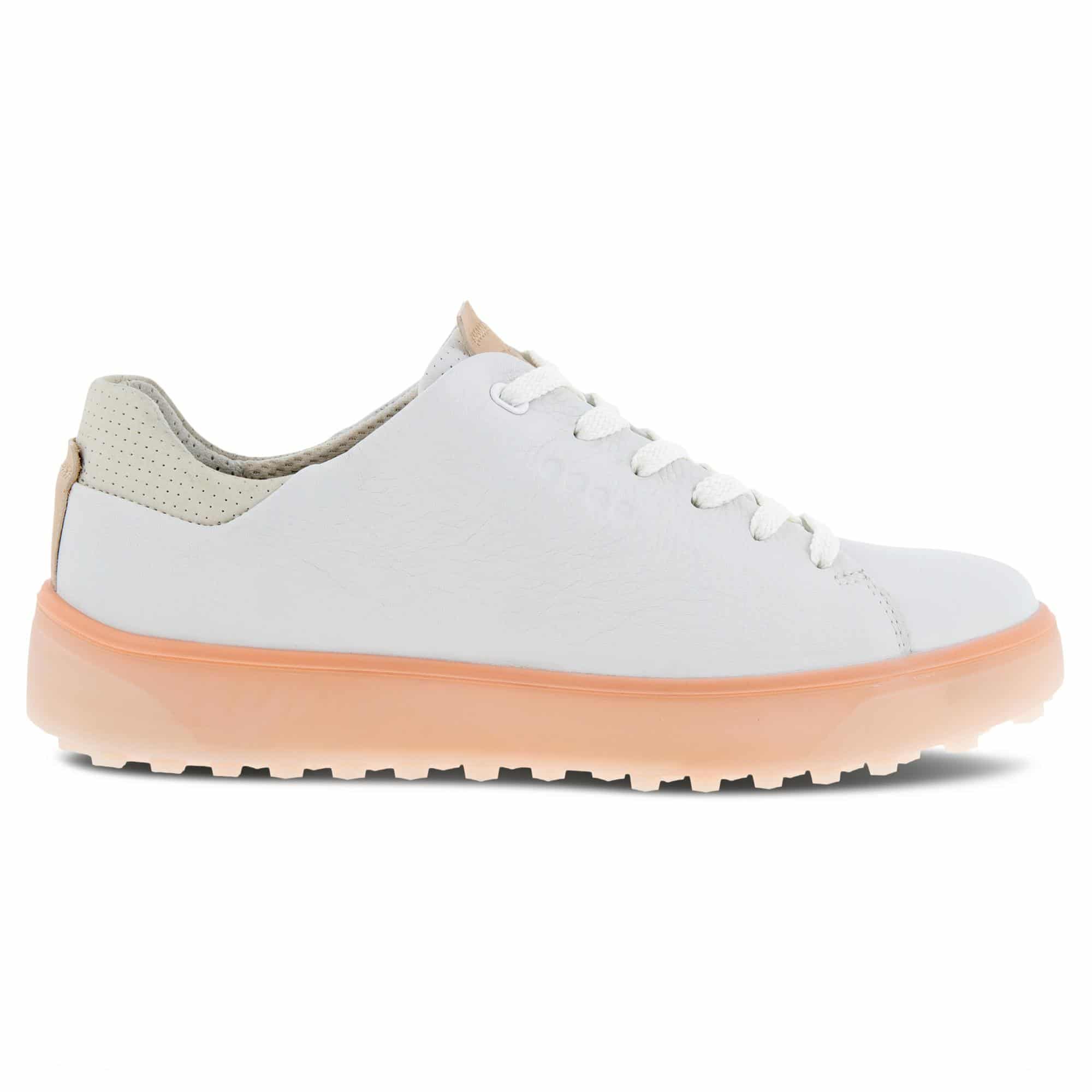 Ecco Golf Tray Ladies Golf Shoe Bright White/Peach Nectar