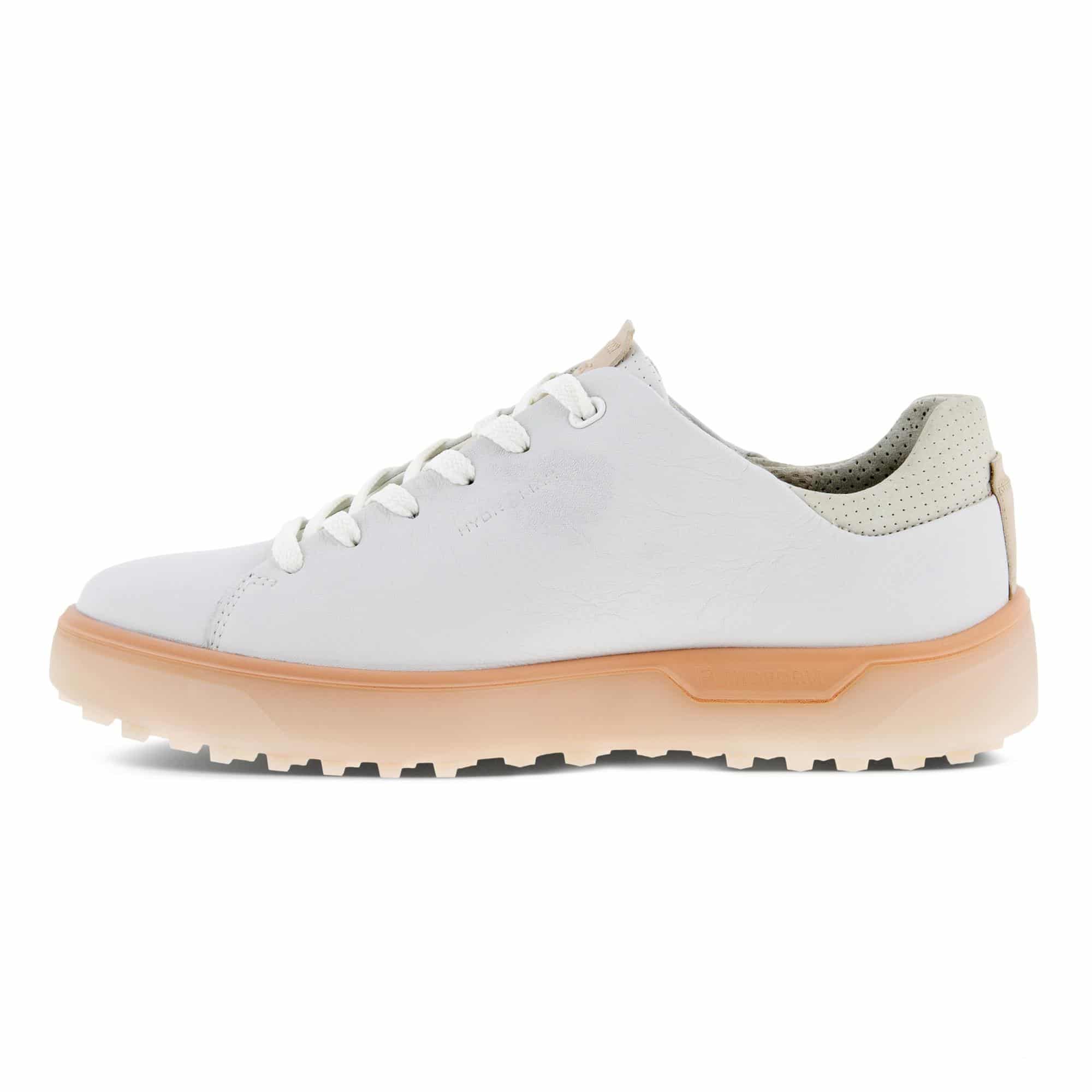 Ecco Golf Tray Ladies Golf Shoe Bright White/Peach Nectar