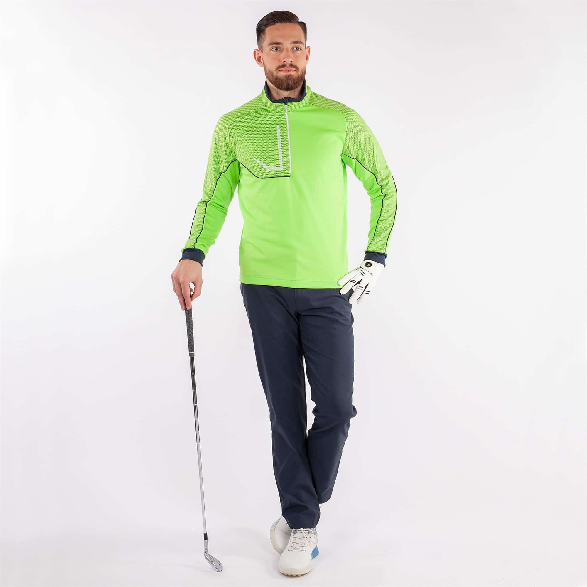 Galvin Green Daxton Insula Golf Pullover Lime/Navy/White