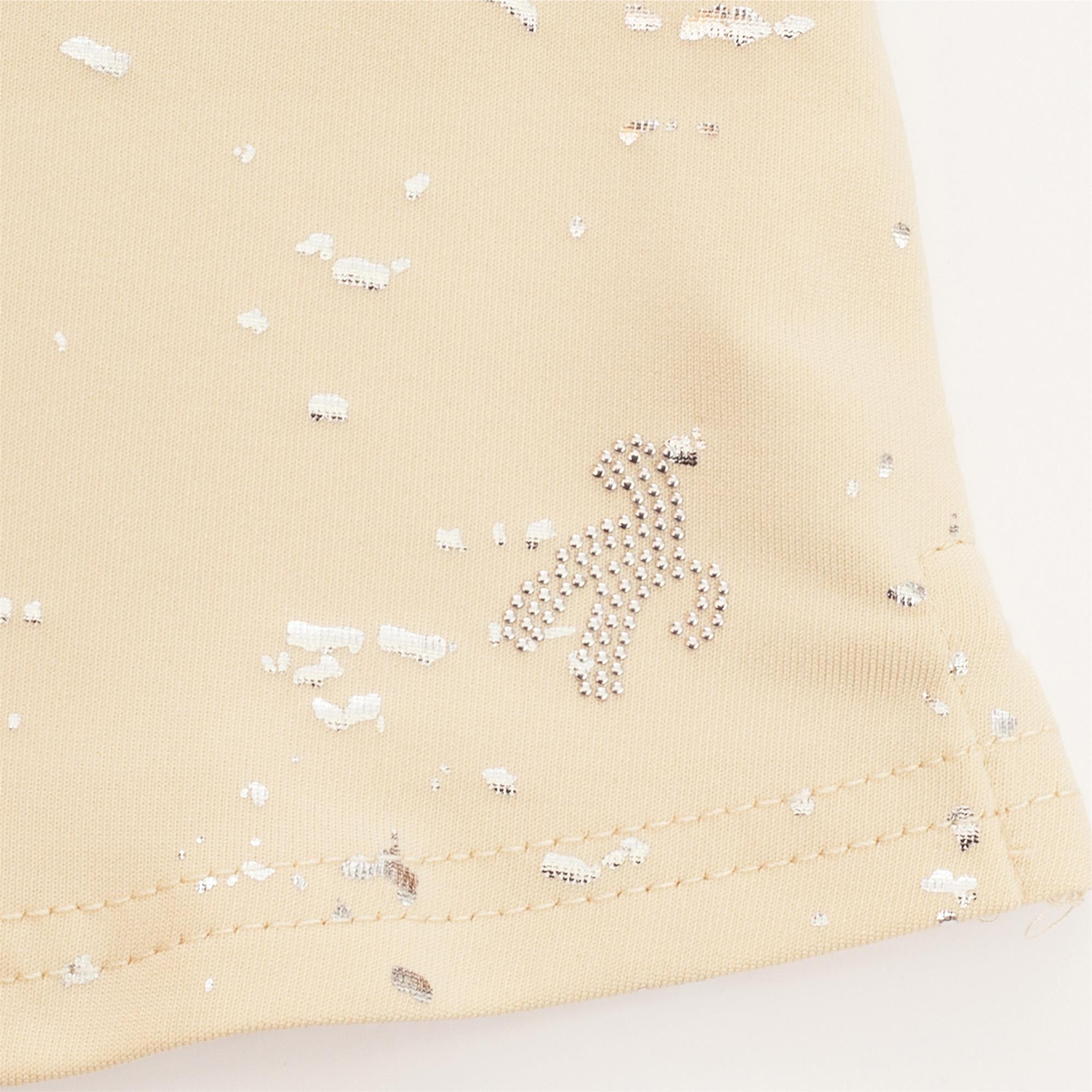 Green Lamb Katlynne Silver Foil Polo Shirt Stone