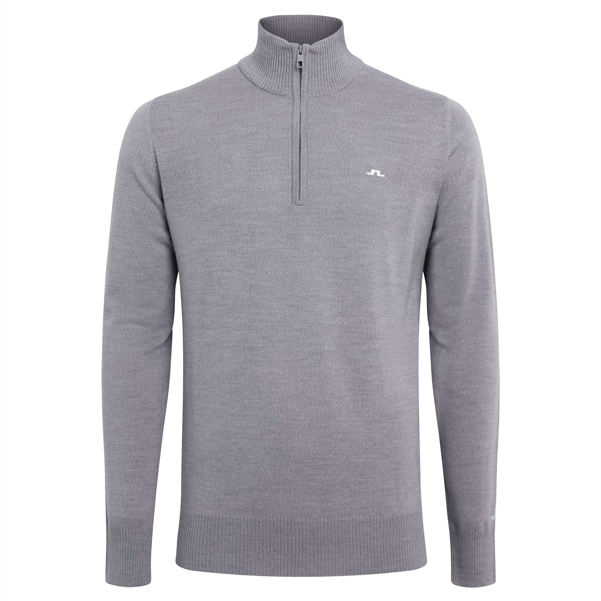 J Lindeberg Kian Tour Merino Mens Golf Jumper Grey Melange