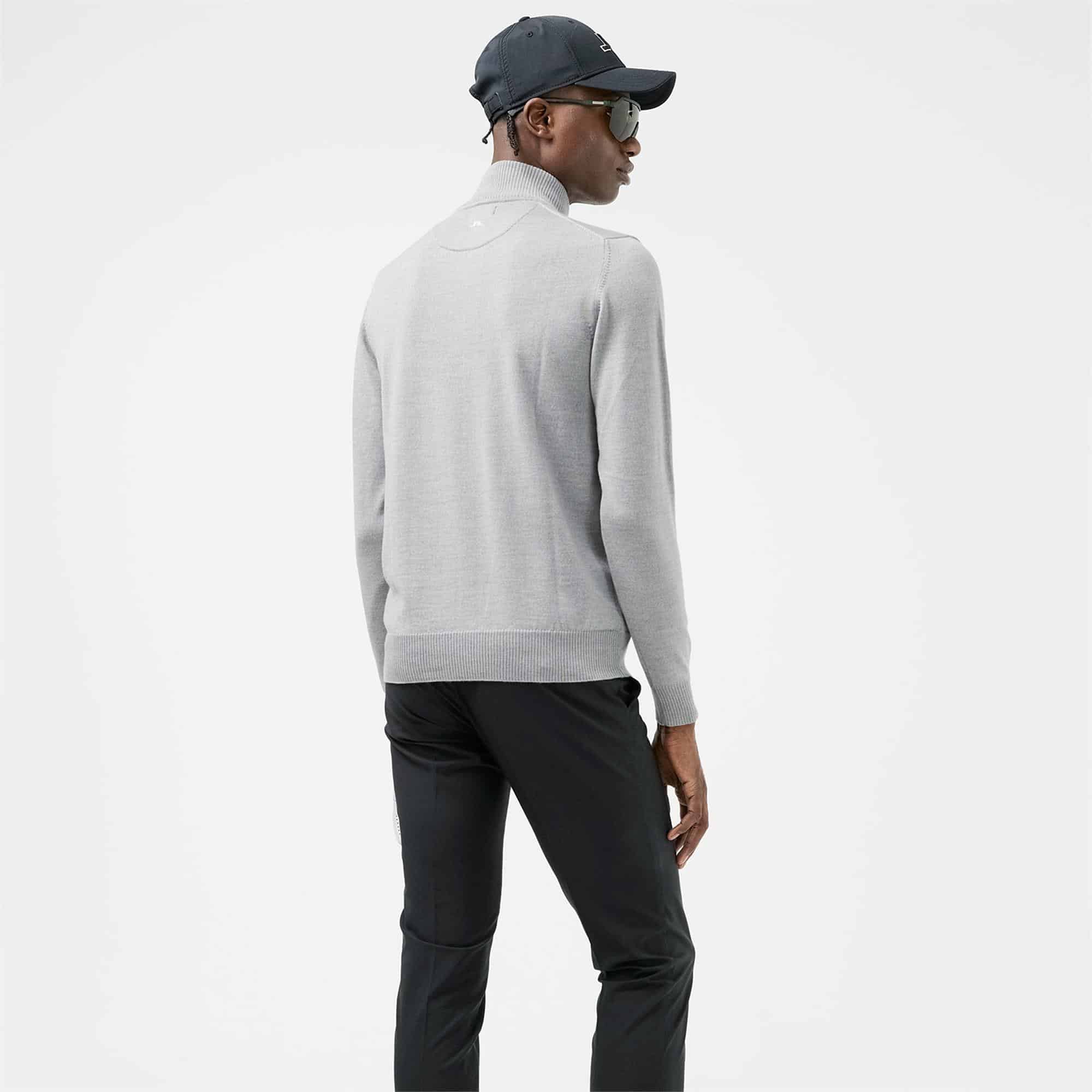 J Lindeberg Kian Tour Merino Mens Golf Jumper Grey Melange