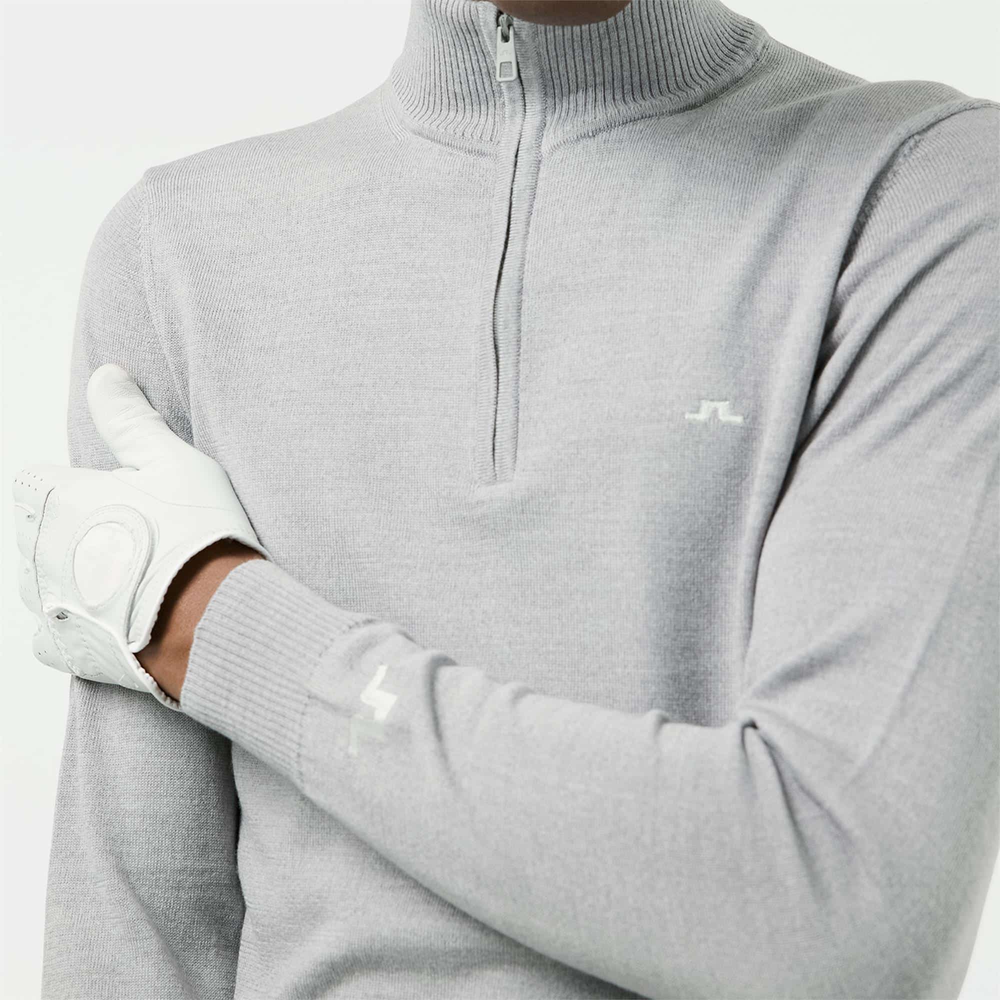 J Lindeberg Kian Tour Merino Mens Golf Jumper Grey Melange