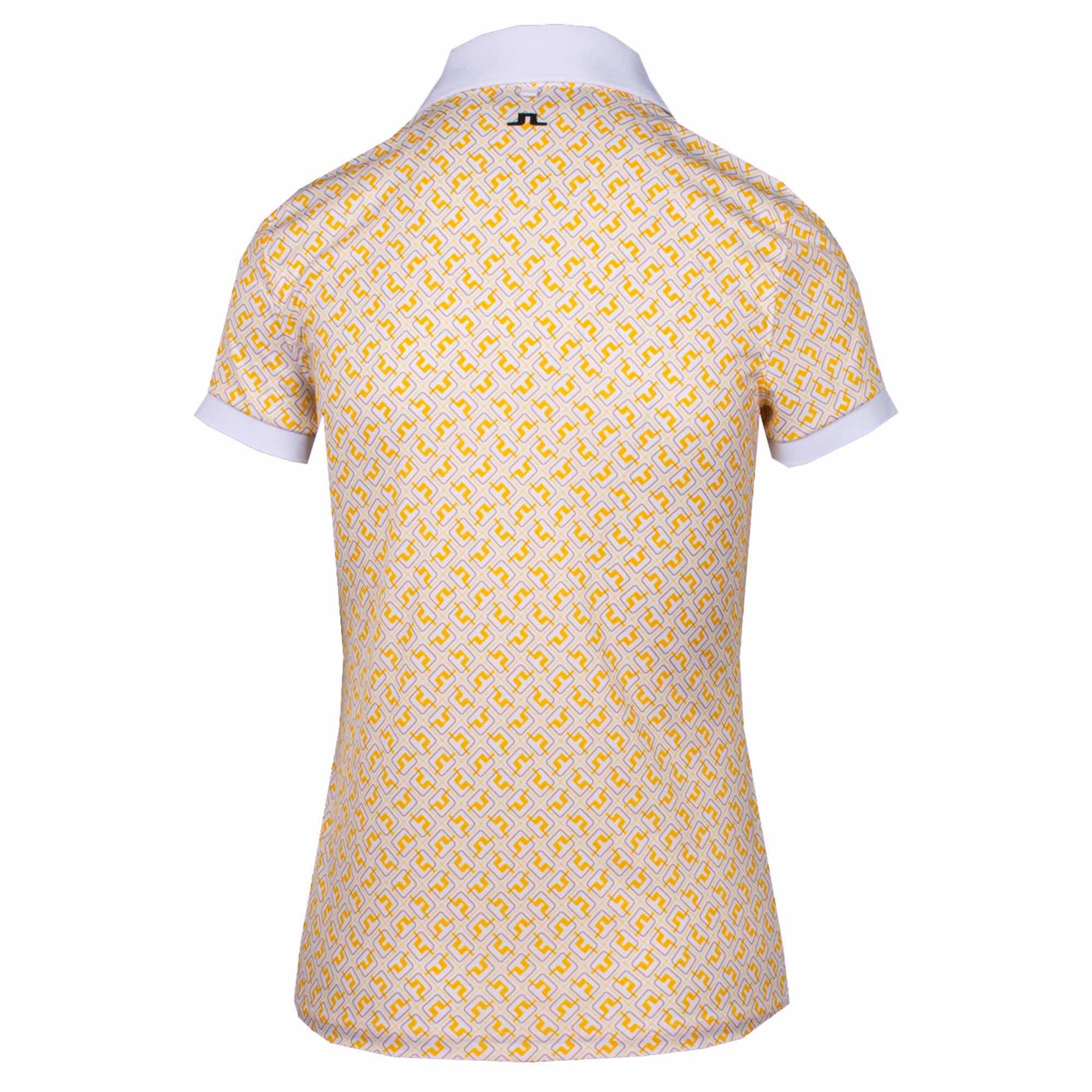 J Lindeberg Tour Tech Print Ladies Golf Polo White JL Monogram