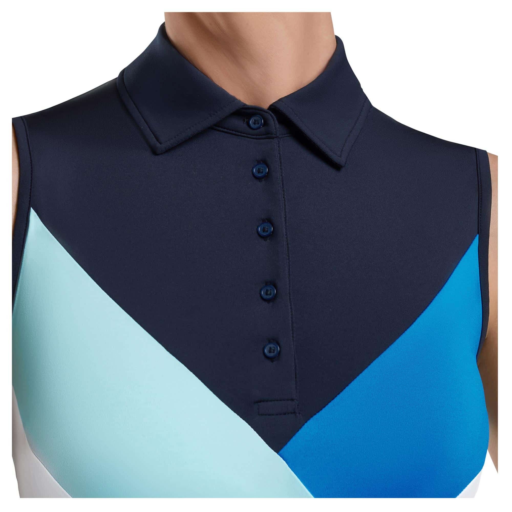 G/FORE Multi V Ladies Sleeveless Golf Polo Shirt Twilight