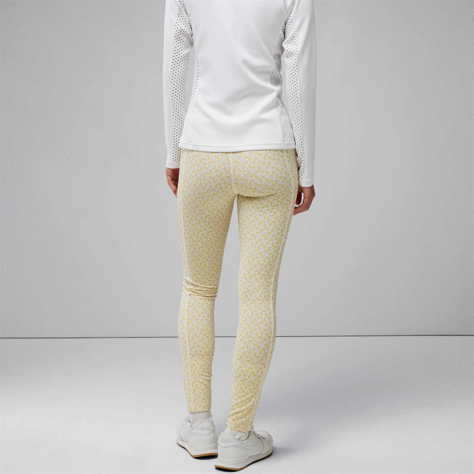 J Lindeberg Zena Print Ladies Tights White JL Monogram