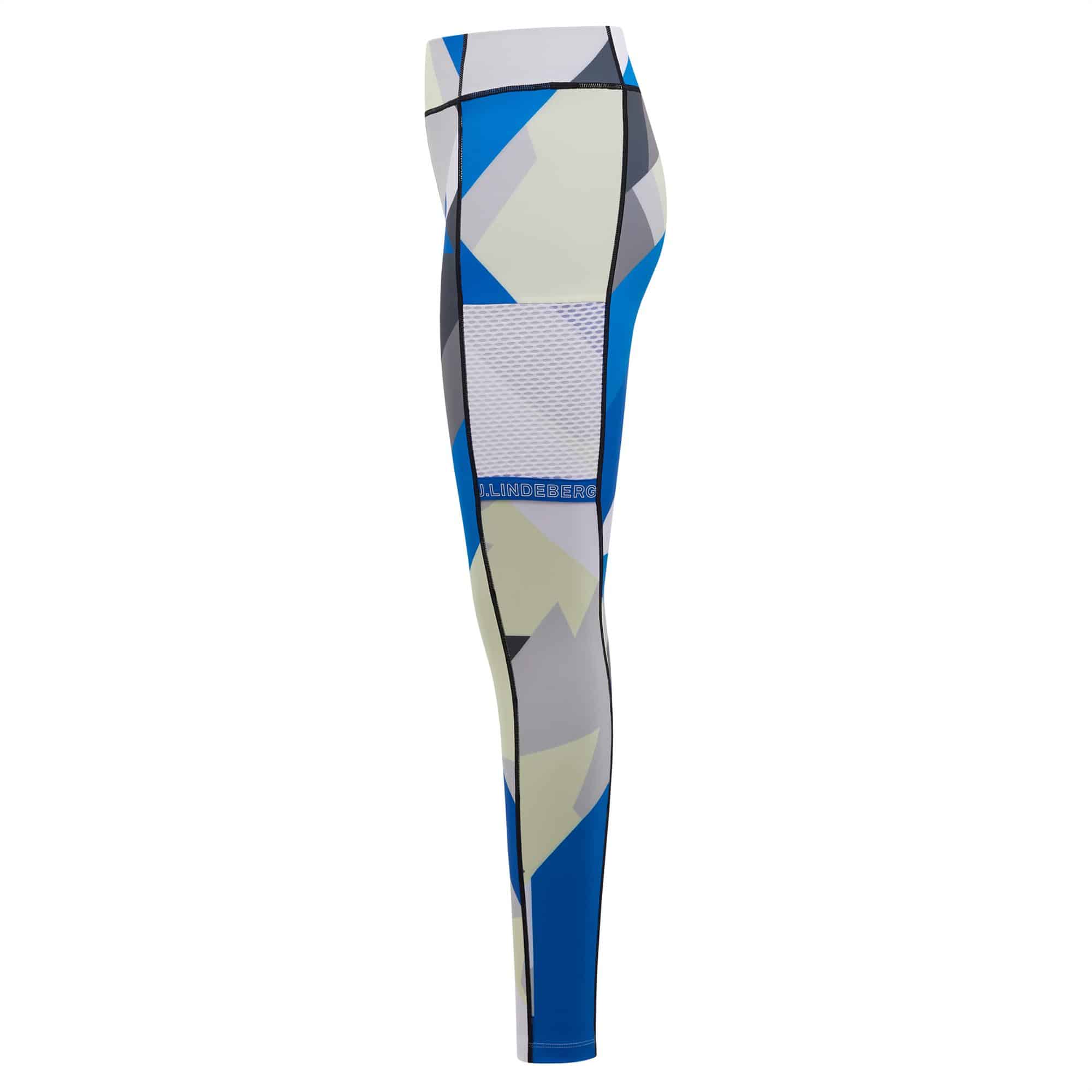 J Lindeberg Margit Print Ladies Leggings Grey Flag Patchwork