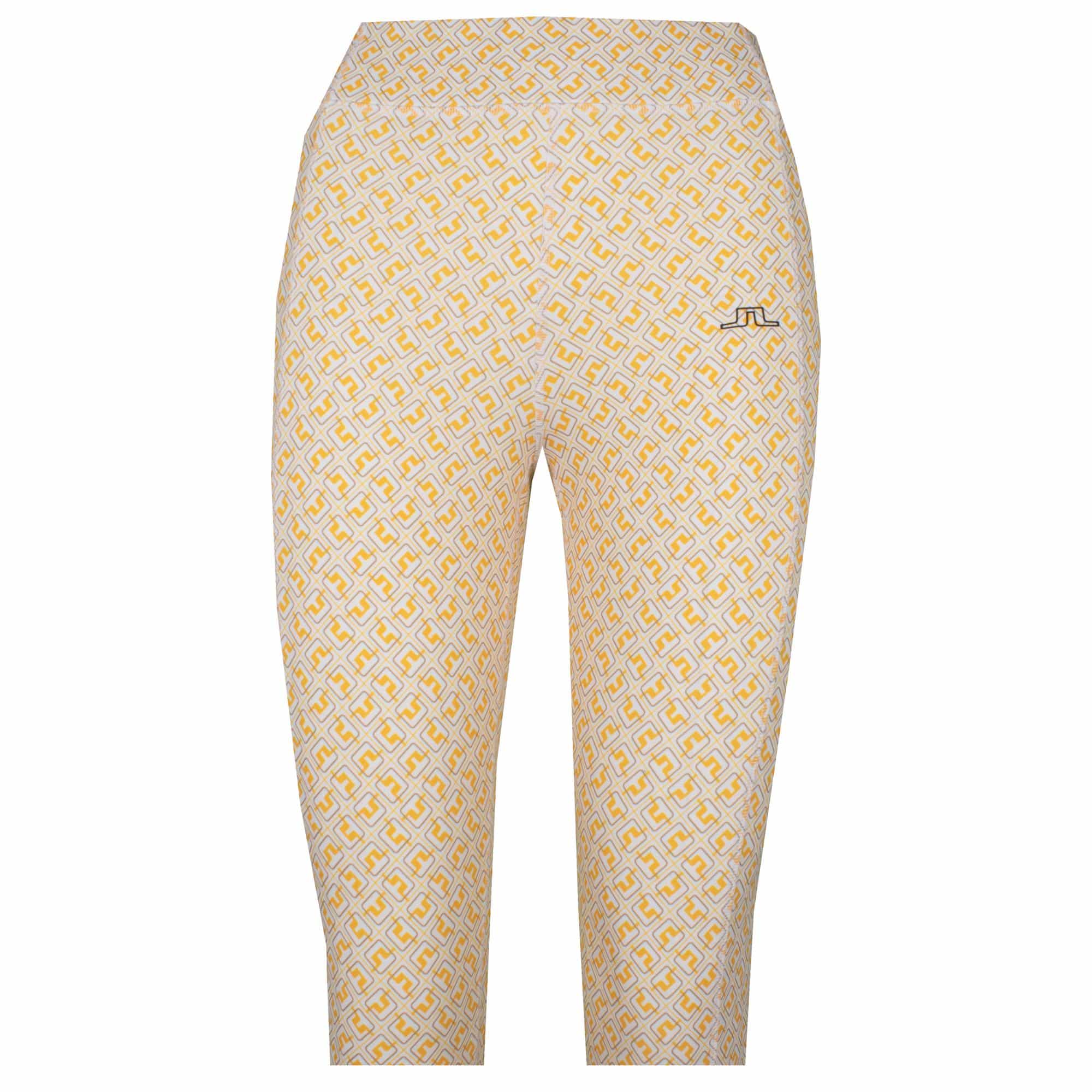 J Lindeberg Zena Print Ladies Tights White JL Monogram
