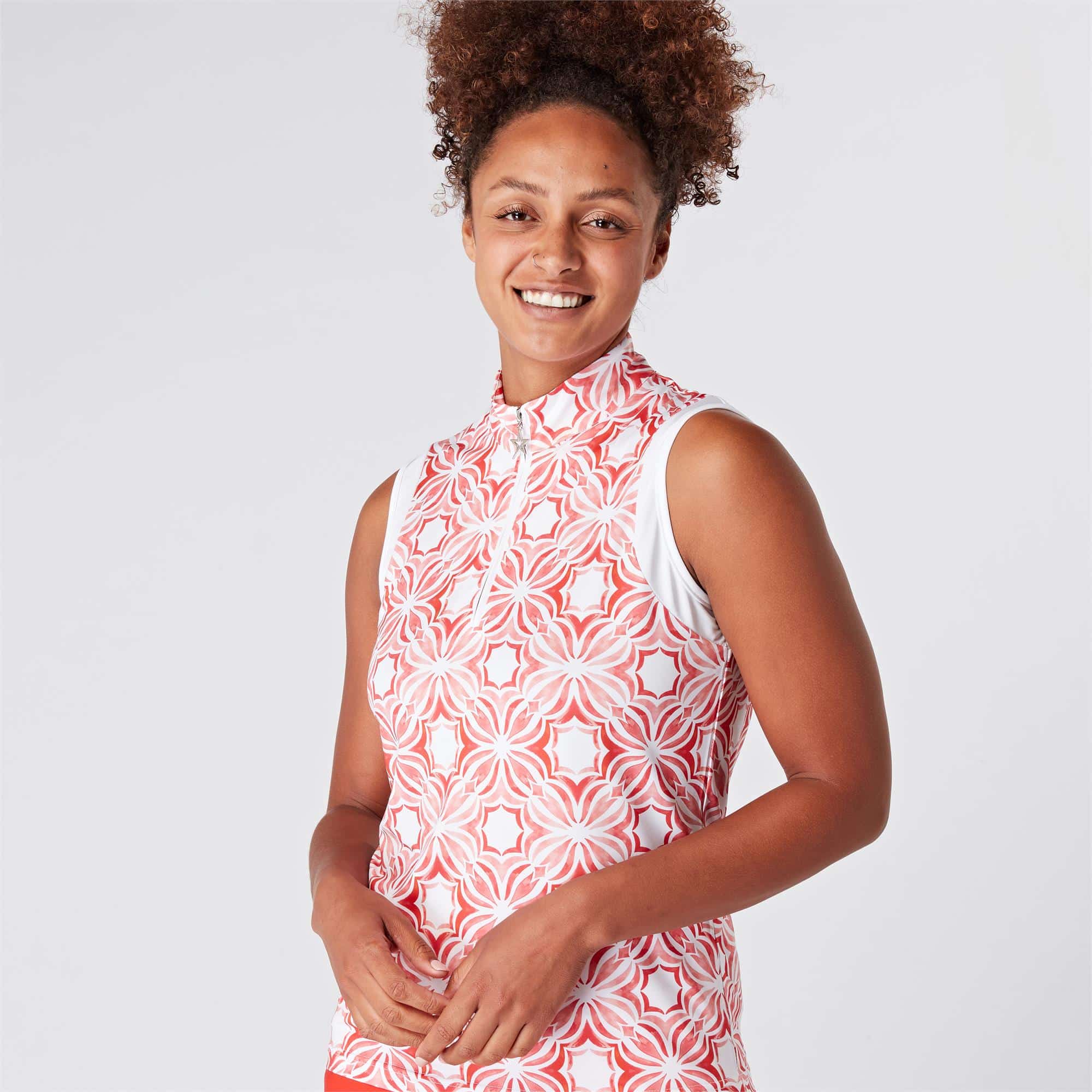 Swing Out Sister Serena Ladies Sleeveless Golf Polo Shirt Code Red