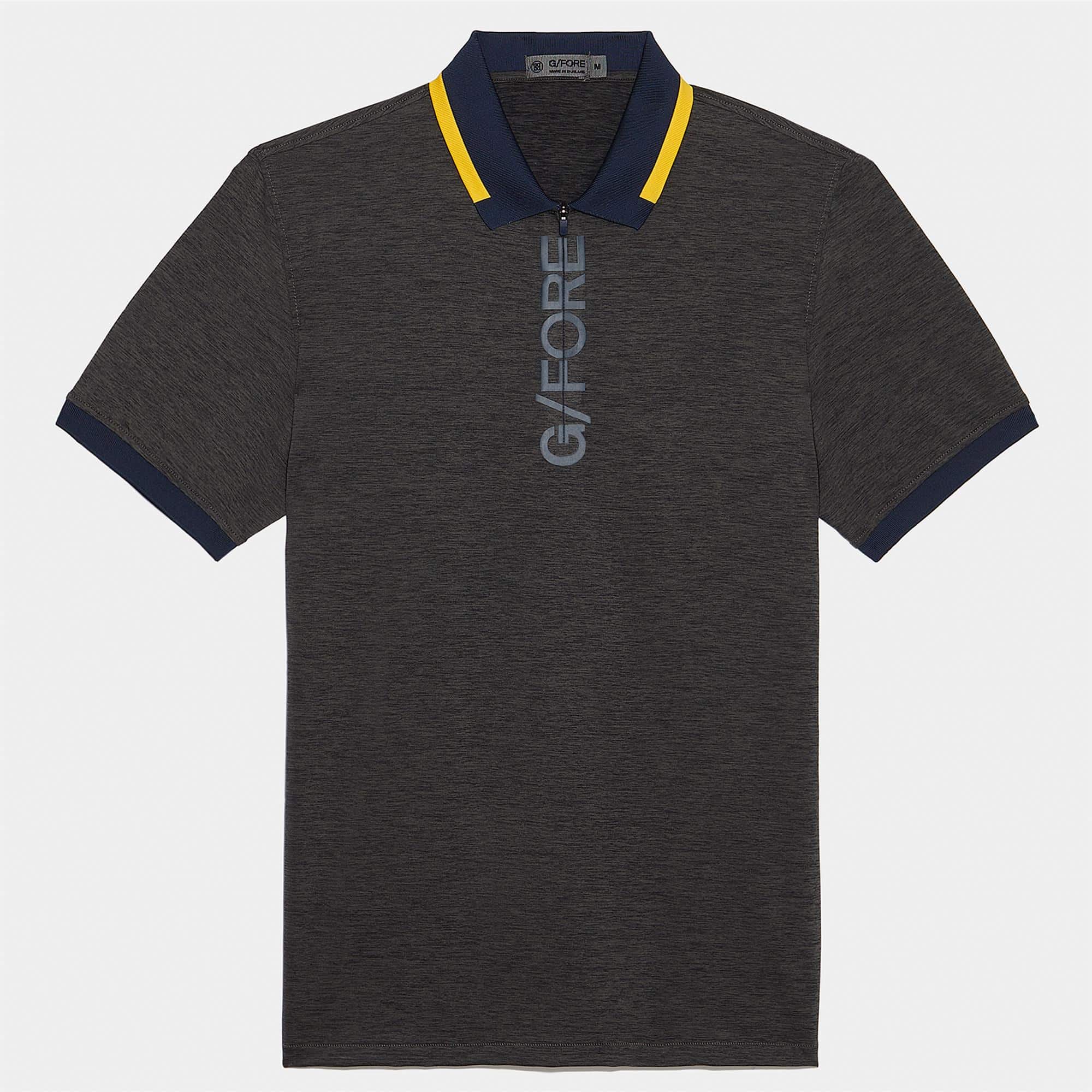 G/FORE Quarter Zip Logo Mens Golf Polo Shirt Grey