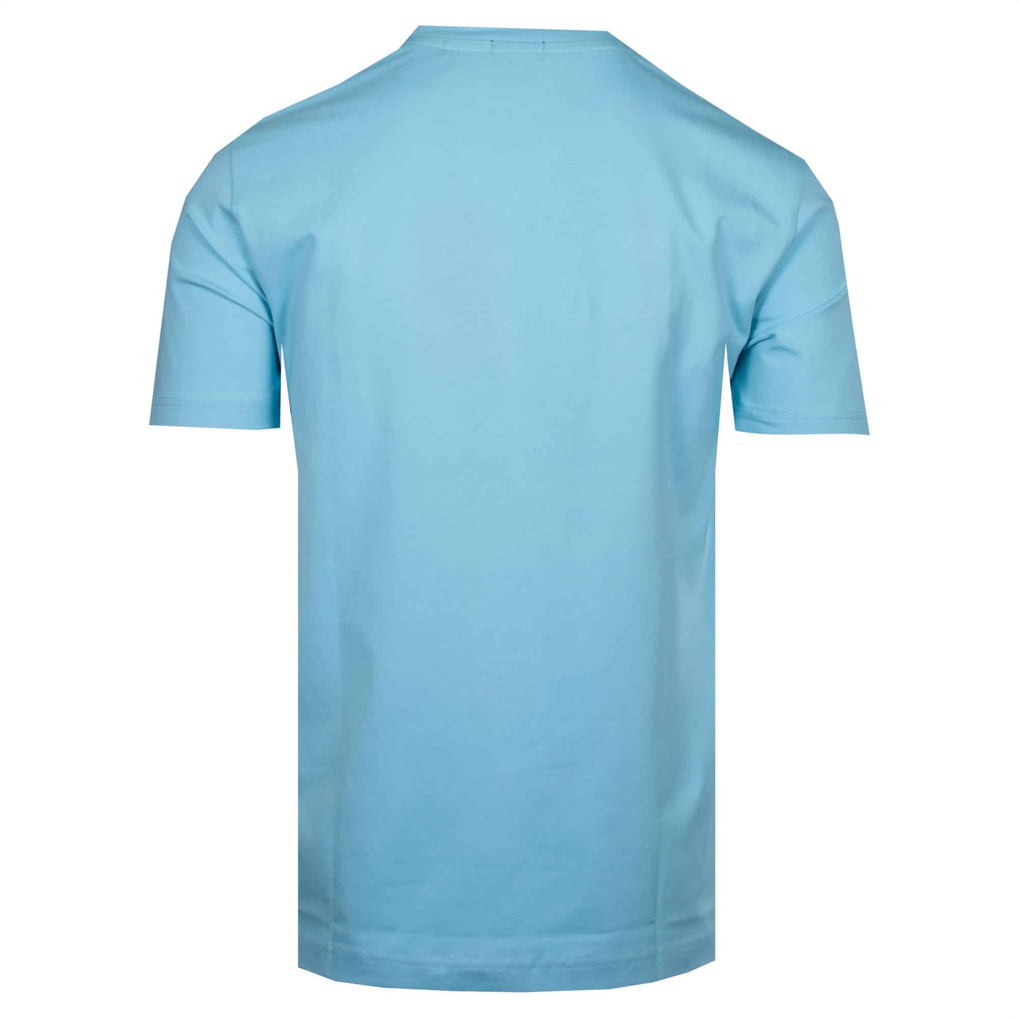 Boss Tee Cotton T-Shirt Open Blue