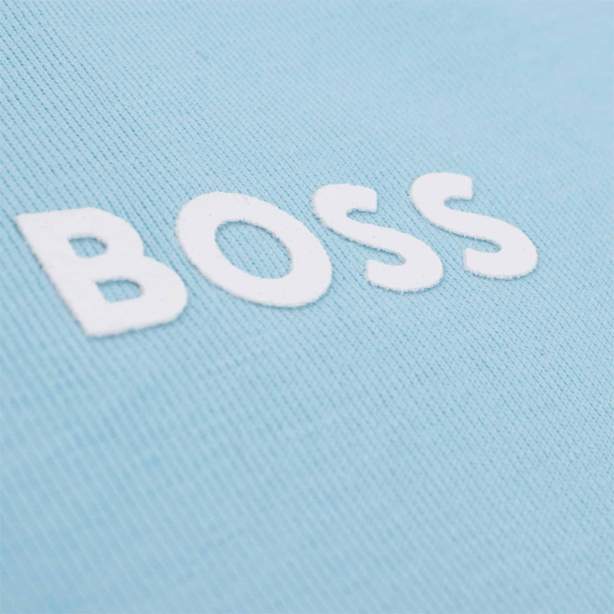 Boss Tee Cotton T-Shirt Open Blue