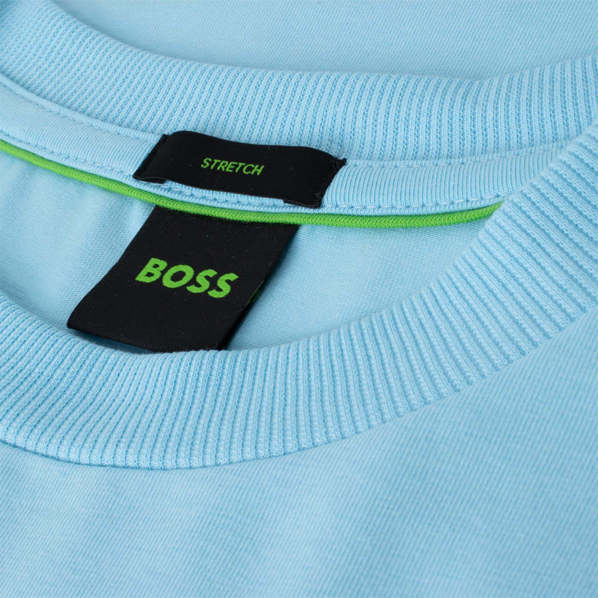 Boss Tee Cotton T-Shirt Open Blue