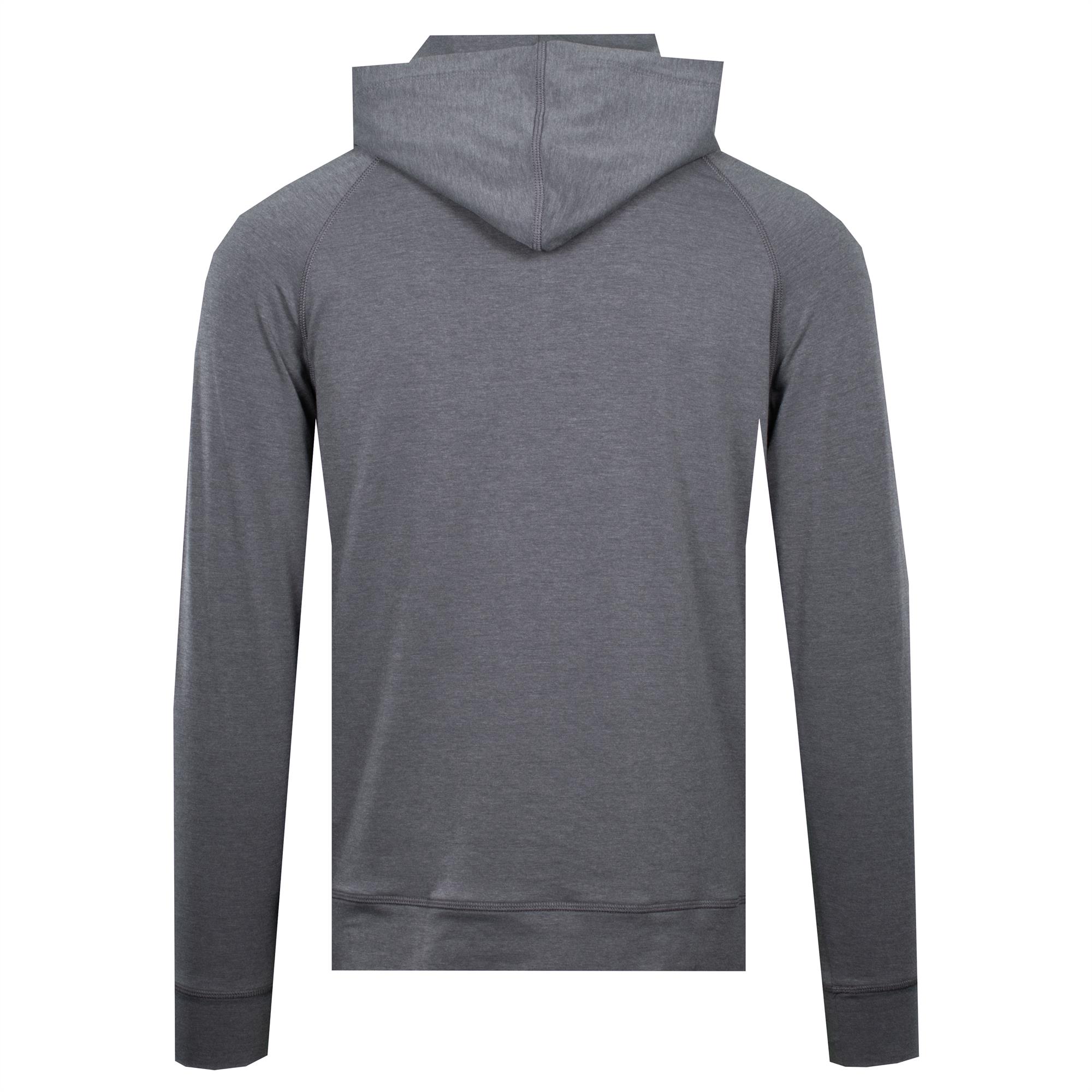 G/FORE Melange Hooded Luxe Staple Quarter Zip Mens Golf Mid Layer Charcoal Heather Grey