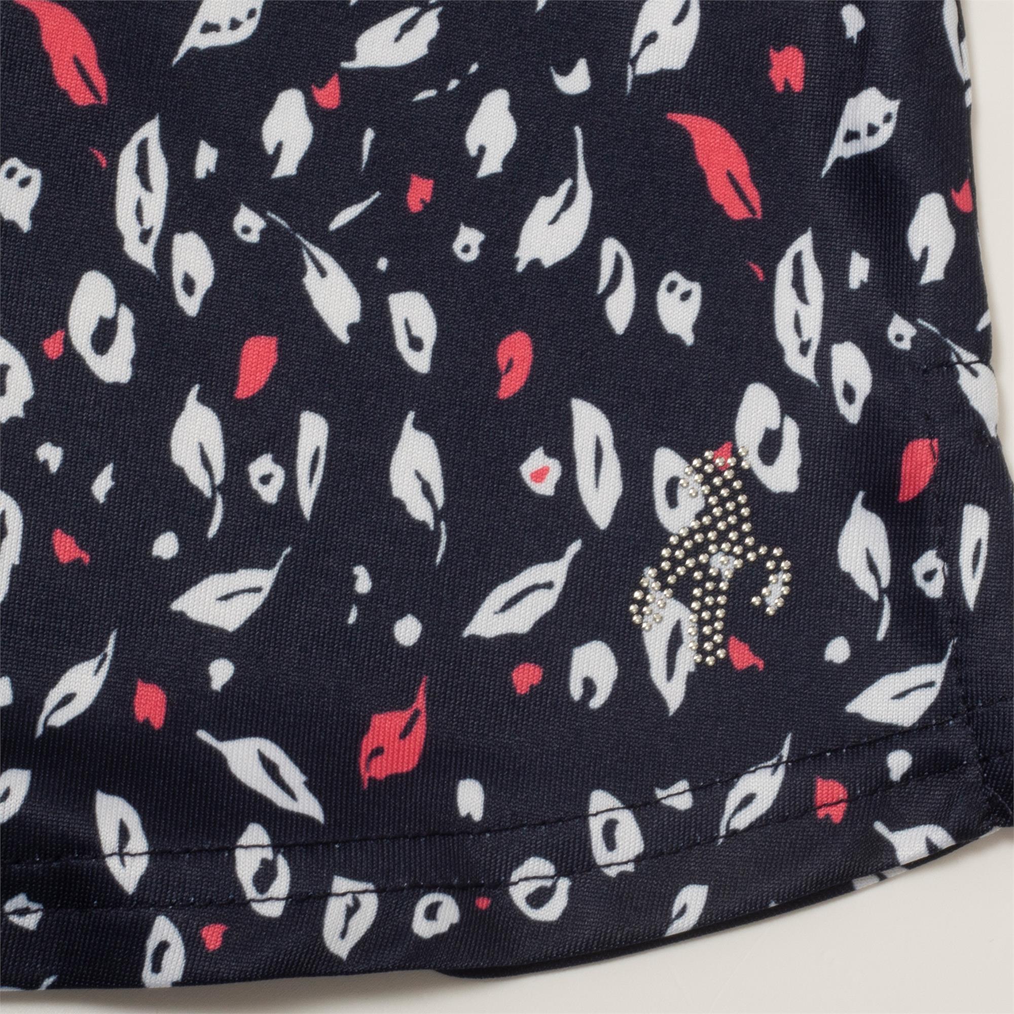 Green Lamb Melanie Printed Ladies Golf Polo Shirt Leaf Print