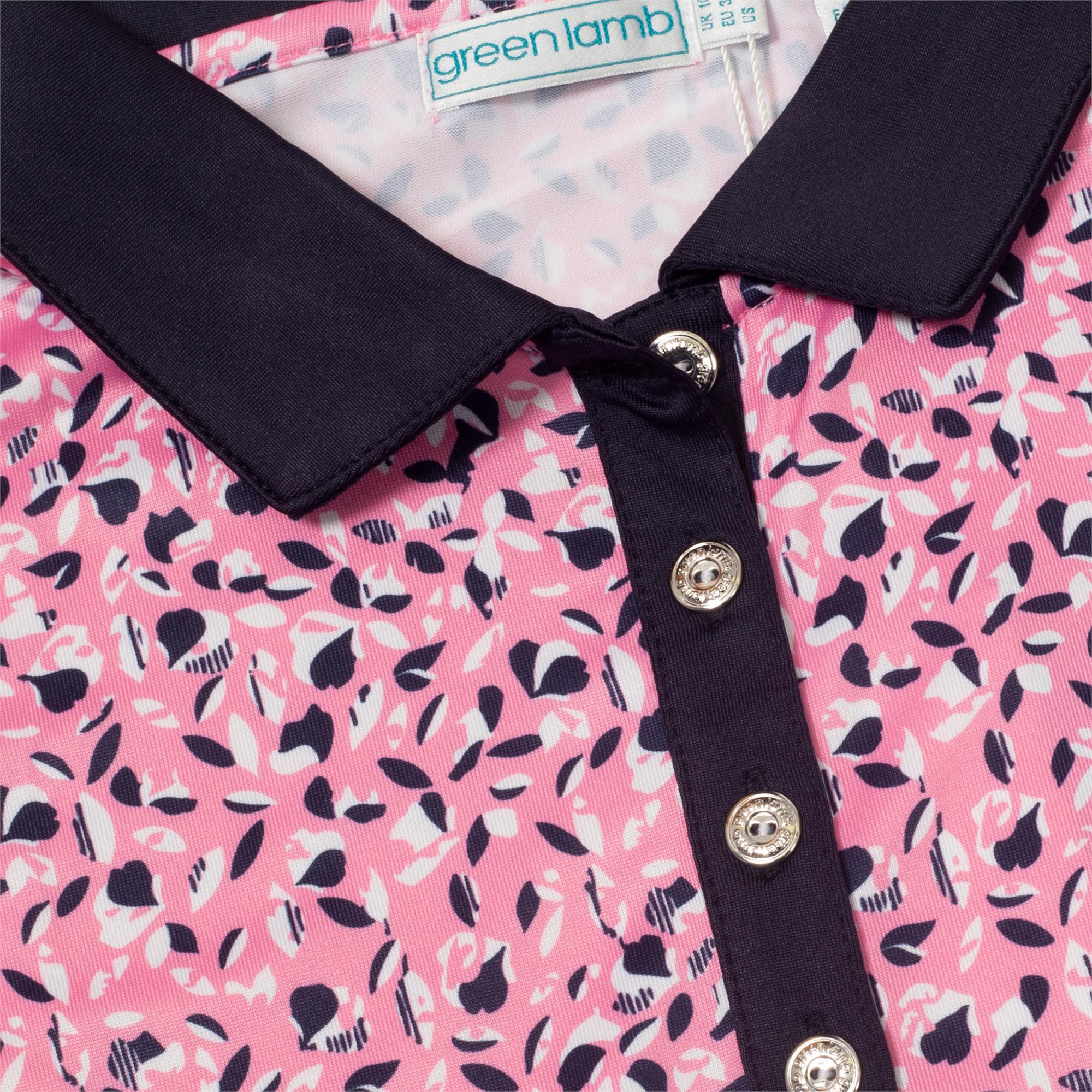 Green Lamb Melanie Printed Ladies Golf Polo Shirt Sepal Print